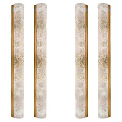 1 of the 4 Large Blown Murano Glass and Brass Wall Lights by Hillebrand