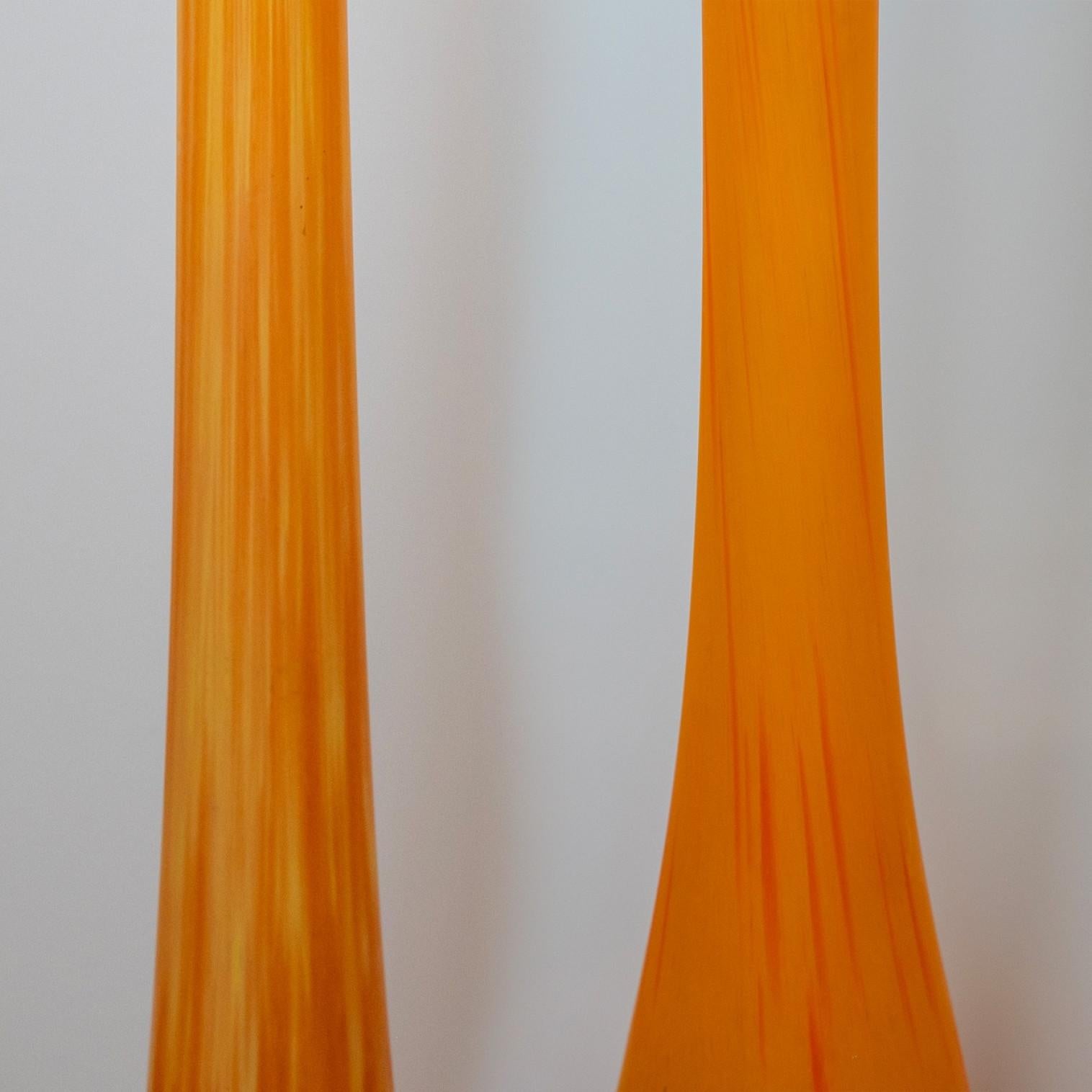 1 of the 4 Large Daum Soliflore Vases, Orange Pâte de Verre, France (Ende des 20. Jahrhunderts) im Angebot