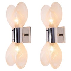 1 of the 4 Large Murano Glass Wall Lights by Nason for Mazzega, Italy 1970