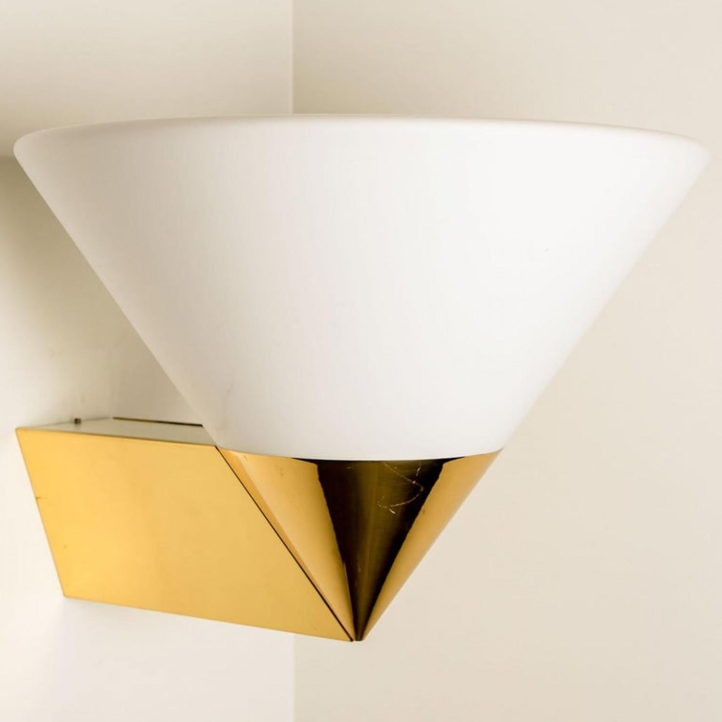 1 of the 4 Modern Wall Lamps by Glashütte Limburg, 1970 For Sale 2