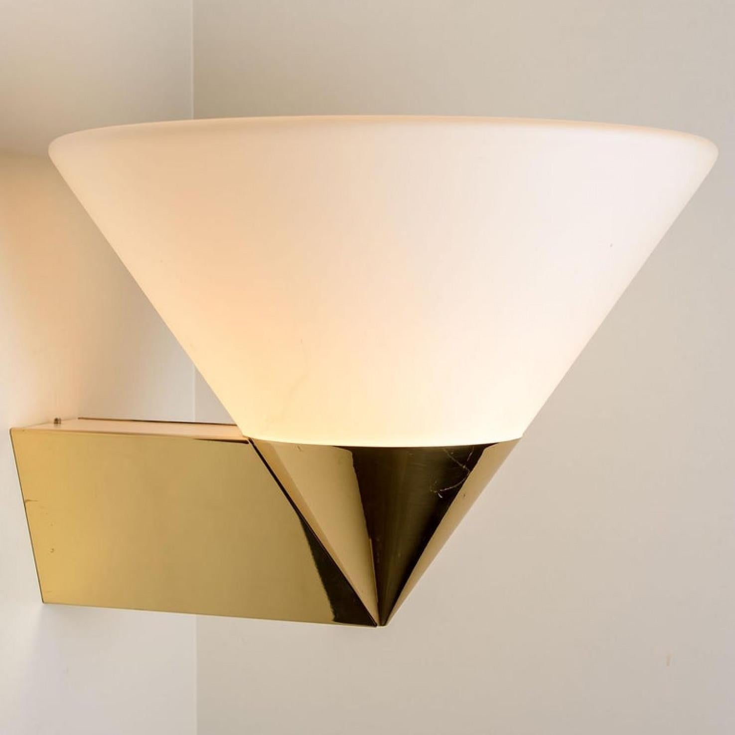 Late 20th Century 1 of the 4 Modern Wall Lamps by Glashütte Limburg, 1970 For Sale