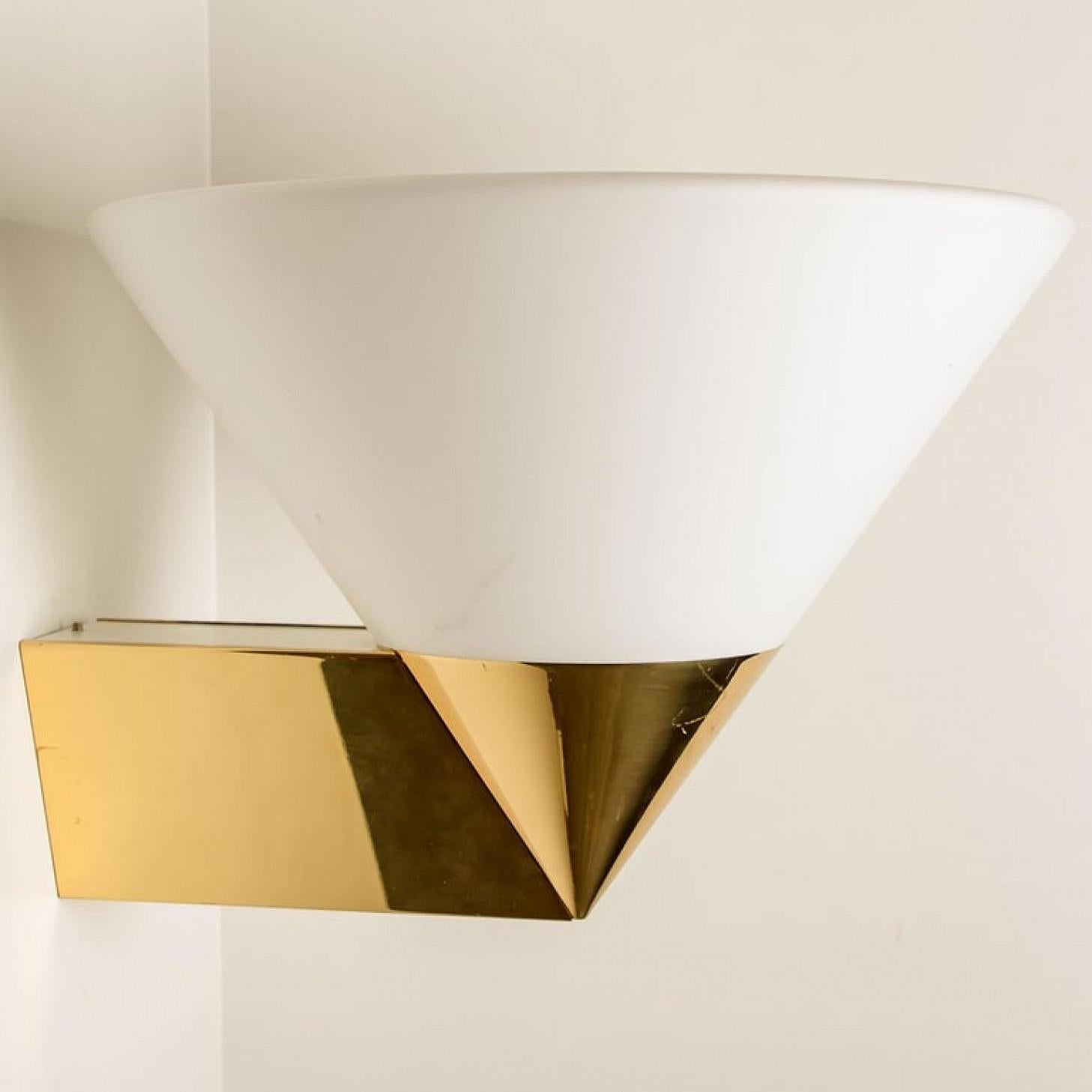 1 of the 4 Modern Wall Lamps by Glashütte Limburg, 1970 For Sale 1