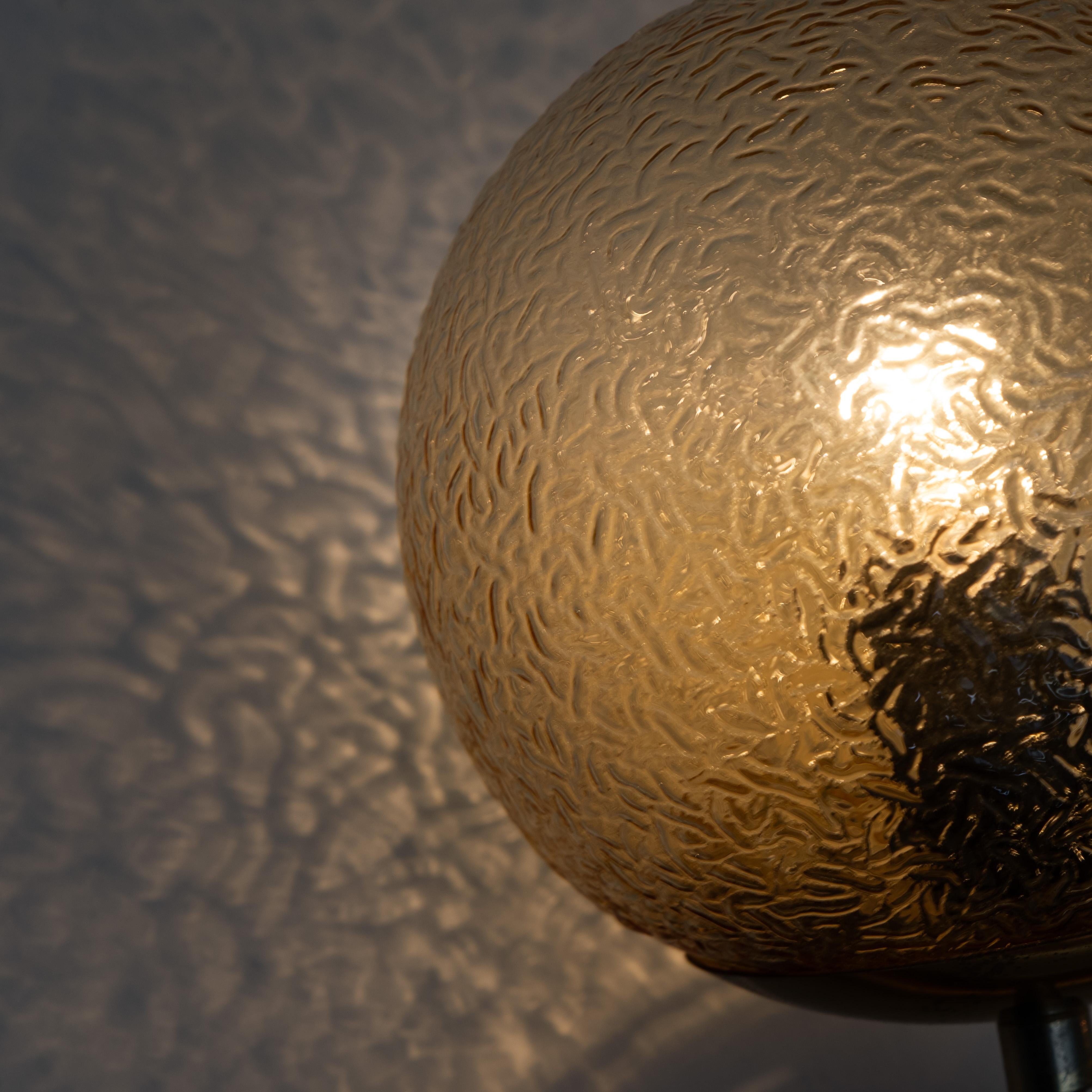 1 of the 4 Molecular Wall Lights with Amber Glass Globes, 1960s 3