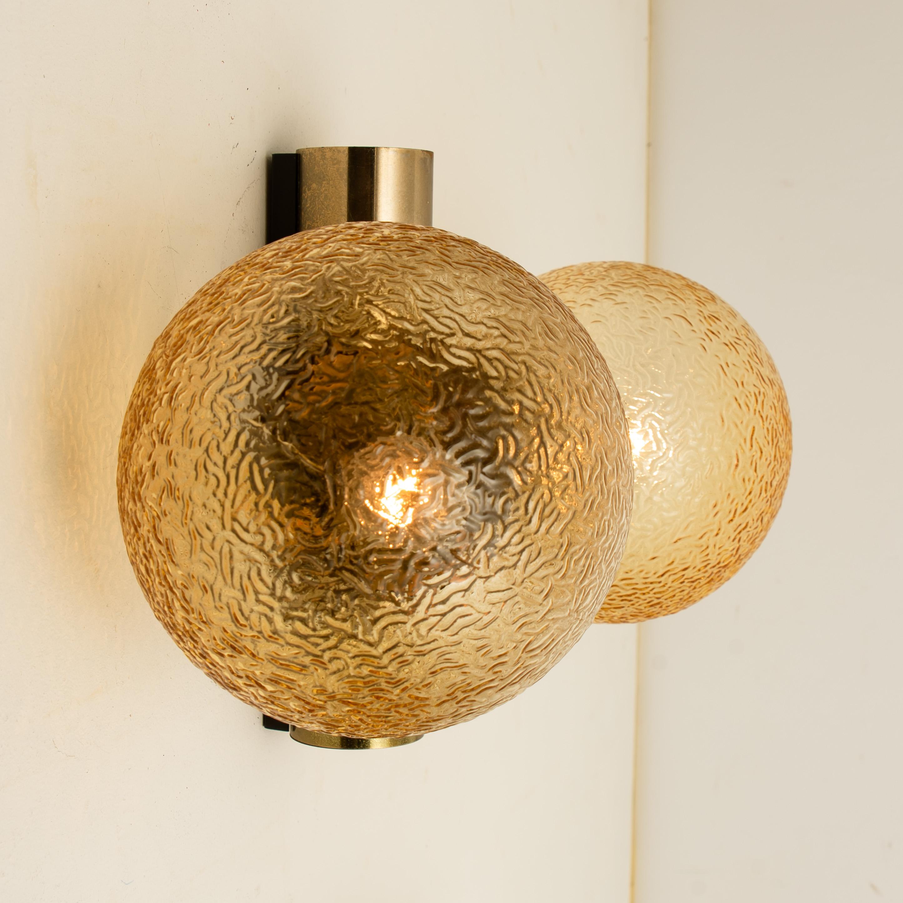 1 of the 4 Molecular Wall Lights with Amber Glass Globes, 1960s 4