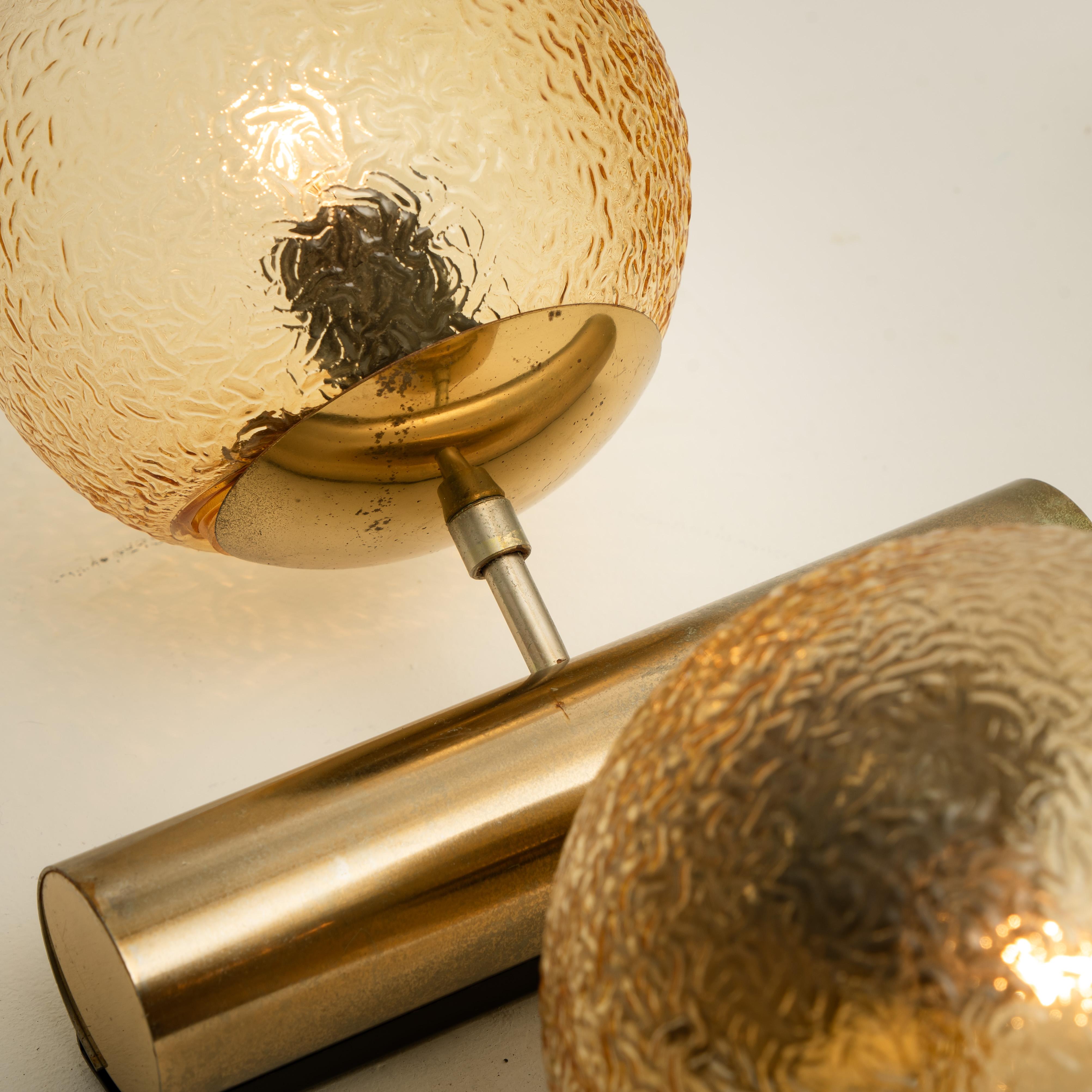 1 of the 4 Molecular Wall Lights with Amber Glass Globes, 1960s 5
