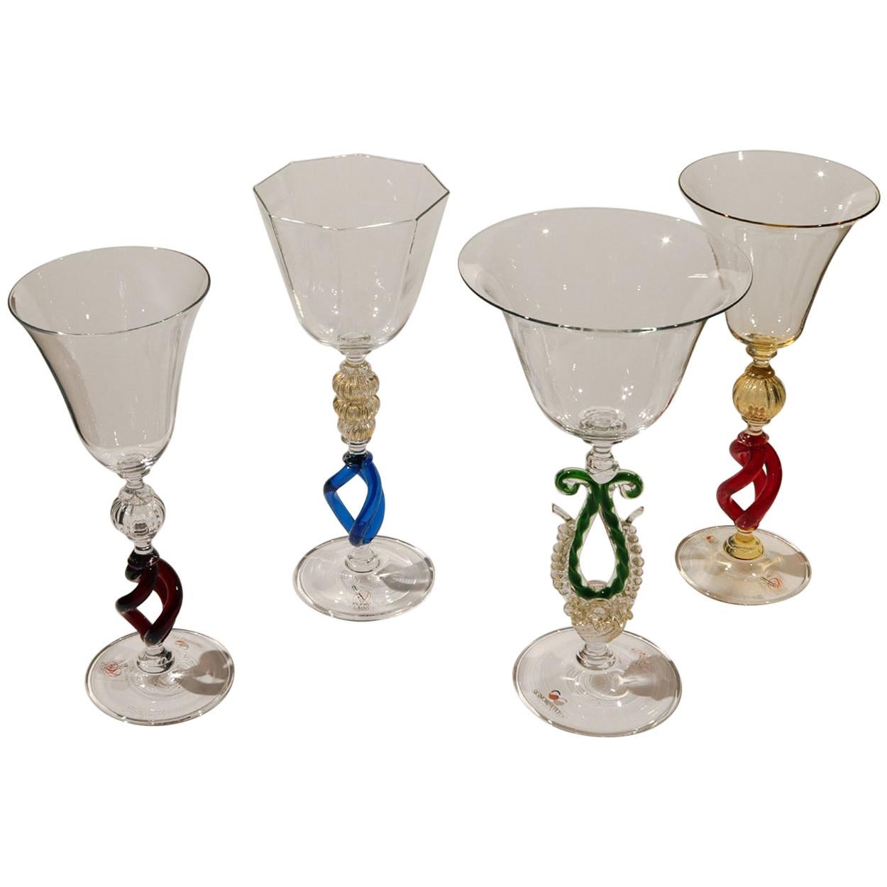 Large Antique Wine Glasses, Set of Eight at 1stDibs
