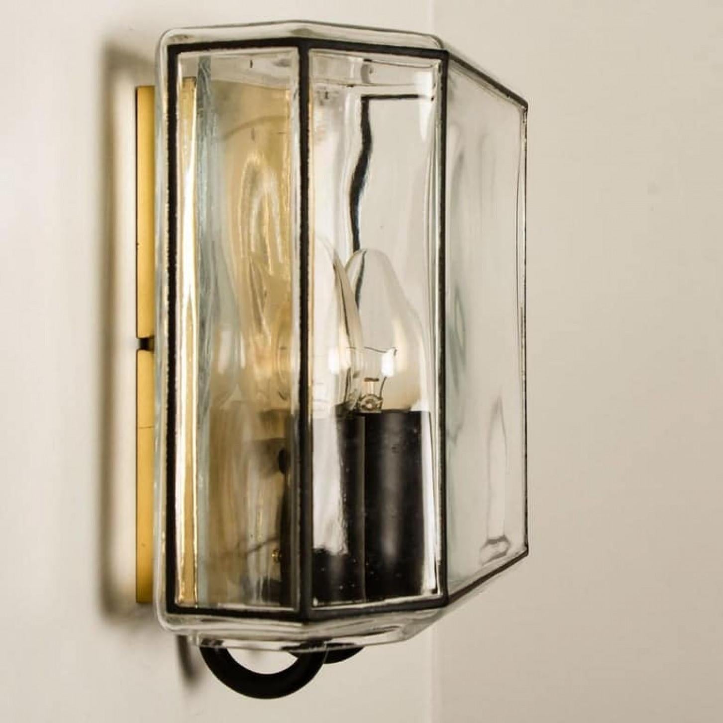 1 of the 4 of Iron and Bubble Glass Sconces Wall Lamps by Limburg, Germany, 1960 For Sale 3