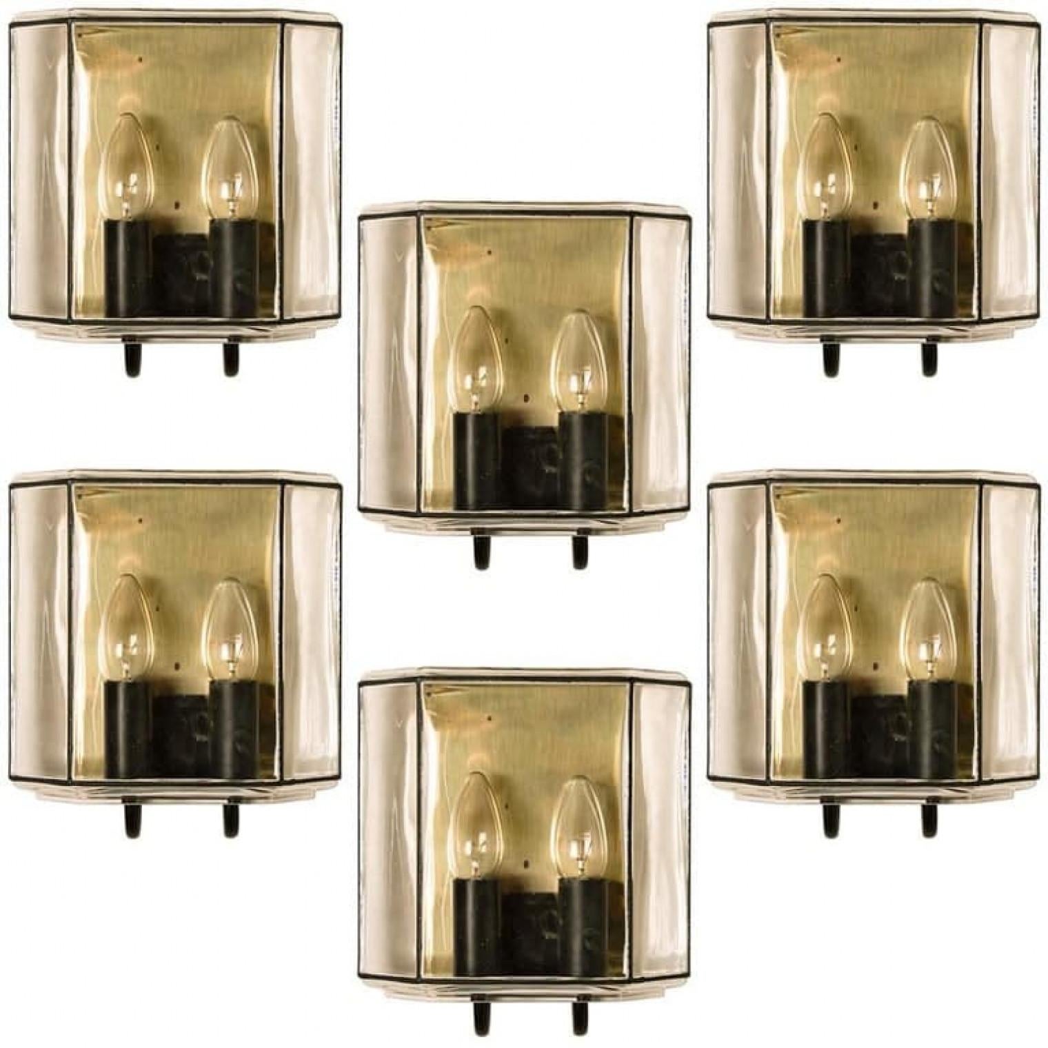 1 of the 4 of Iron and Bubble Glass Sconces Wall Lamps by Limburg, Germany, 1960 For Sale 4