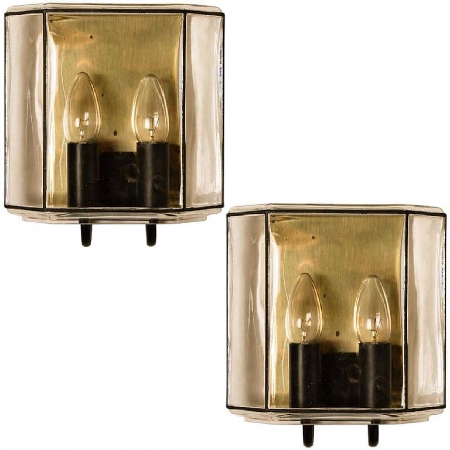 1 of the 4 of Iron and Bubble Glass Sconces Wall Lamps by Limburg, Germany, 1960 For Sale 5