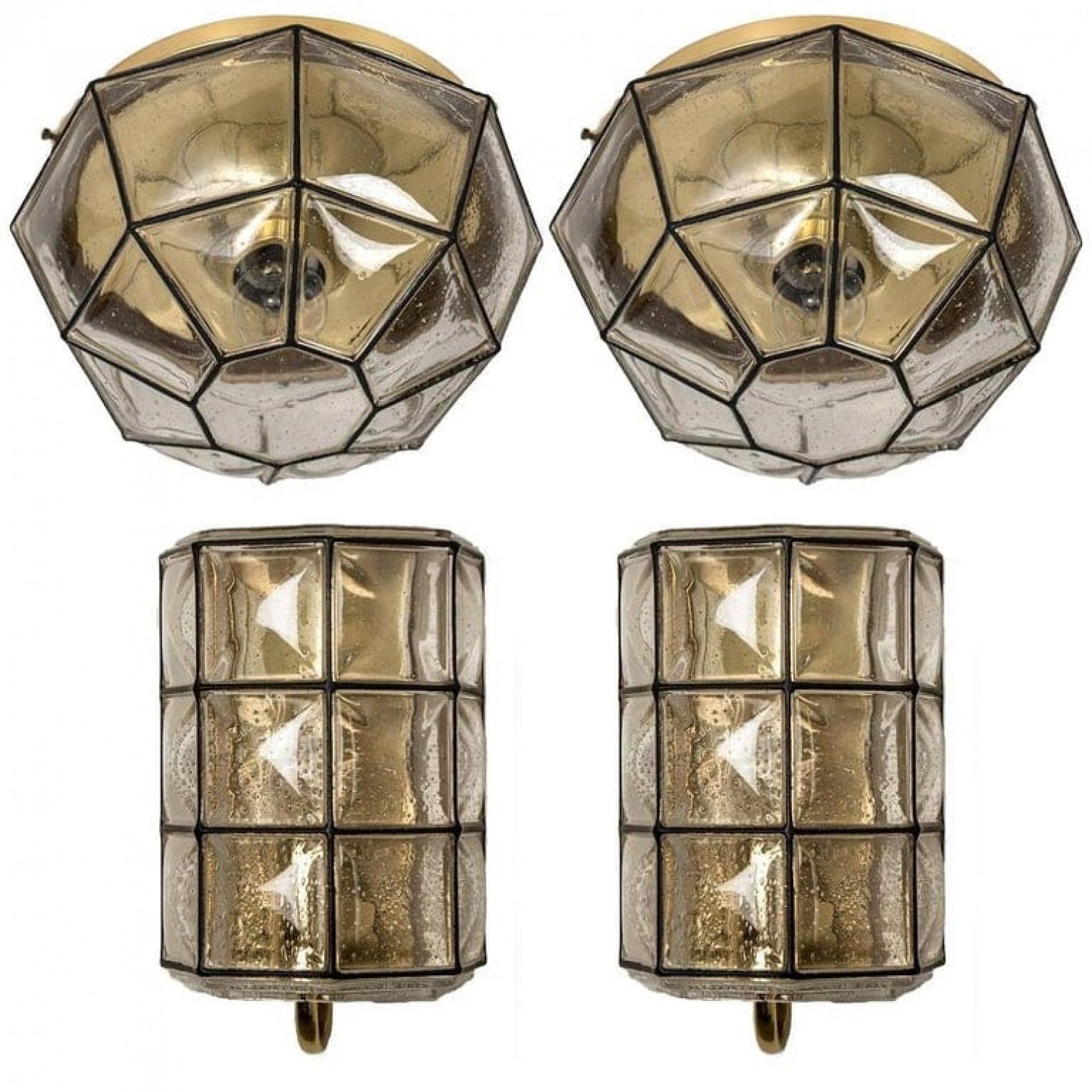 1 of the 4 of Iron and Bubble Glass Sconces Wall Lamps by Limburg Germany, 1960 For Sale 5