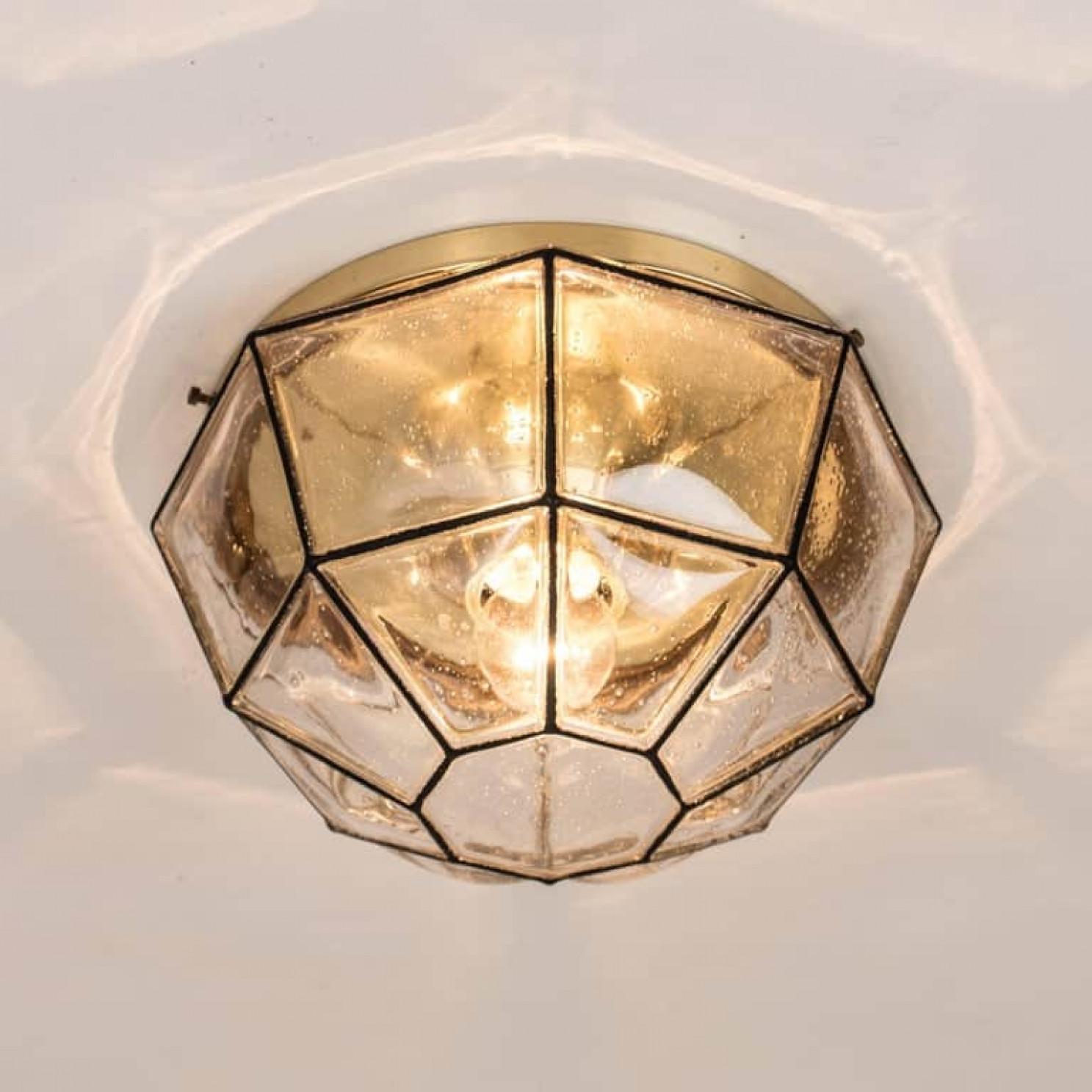 1 of the 4 of Iron and Bubble Glass Sconces Wall Lamps by Limburg Germany, 1960 For Sale 6