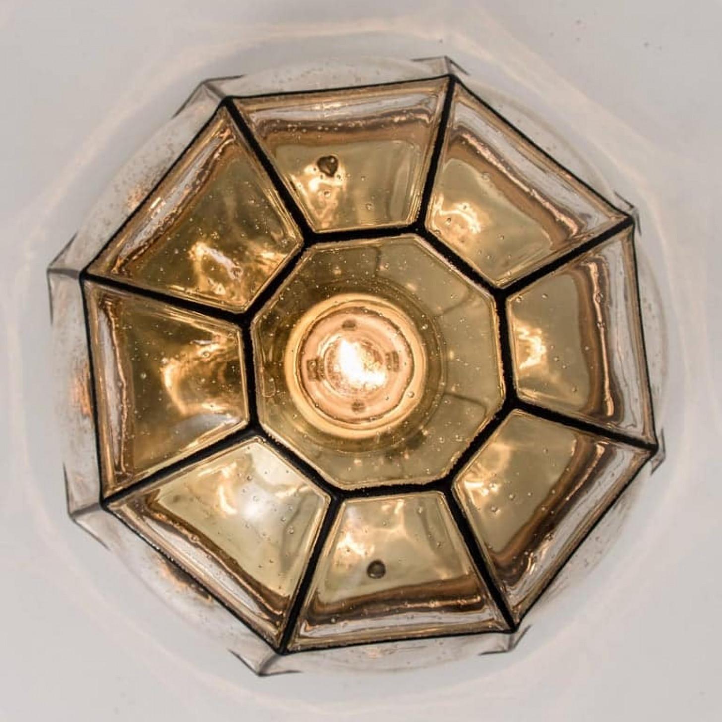 1 of the 4 of Iron and Bubble Glass Sconces Wall Lamps by Limburg Germany, 1960 For Sale 7