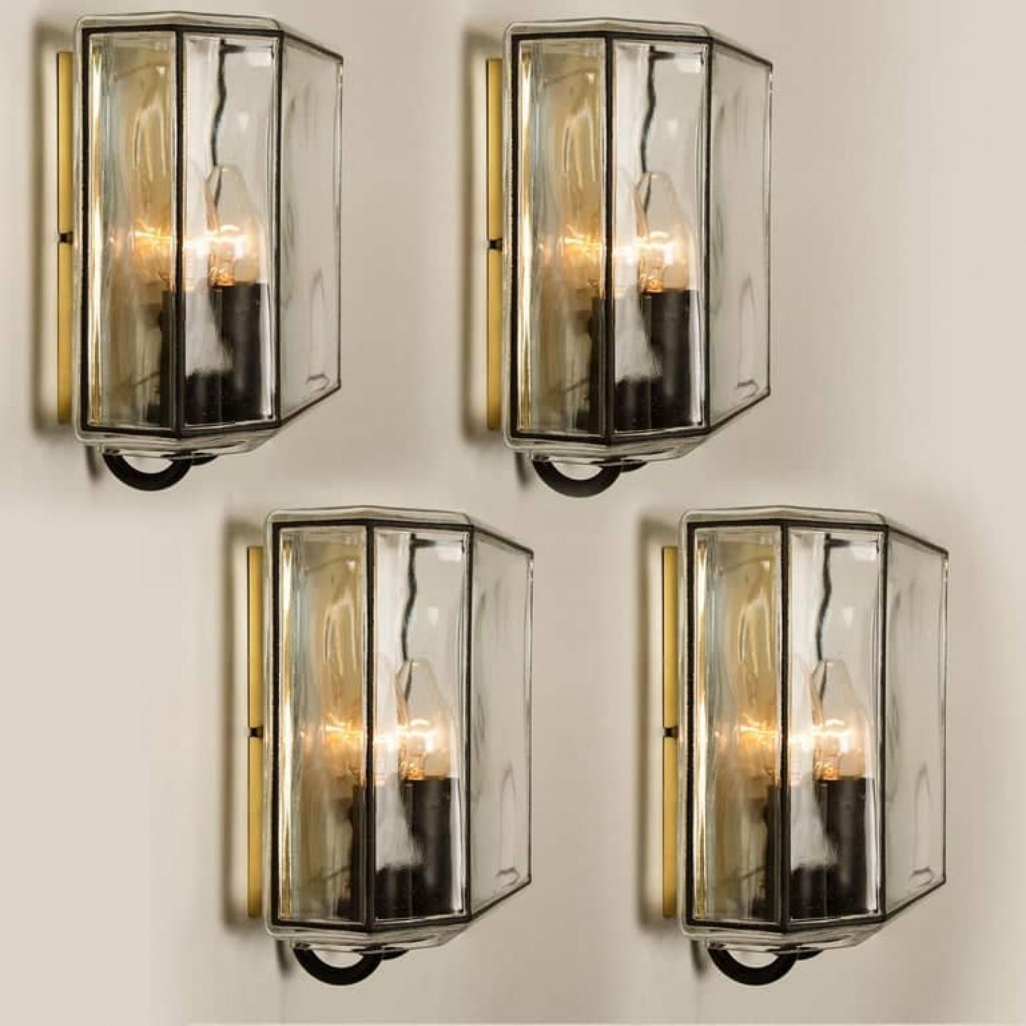 1 of the 4 of Iron and Bubble Glass Sconces Wall Lamps by Limburg, Germany, 1960 For Sale 8