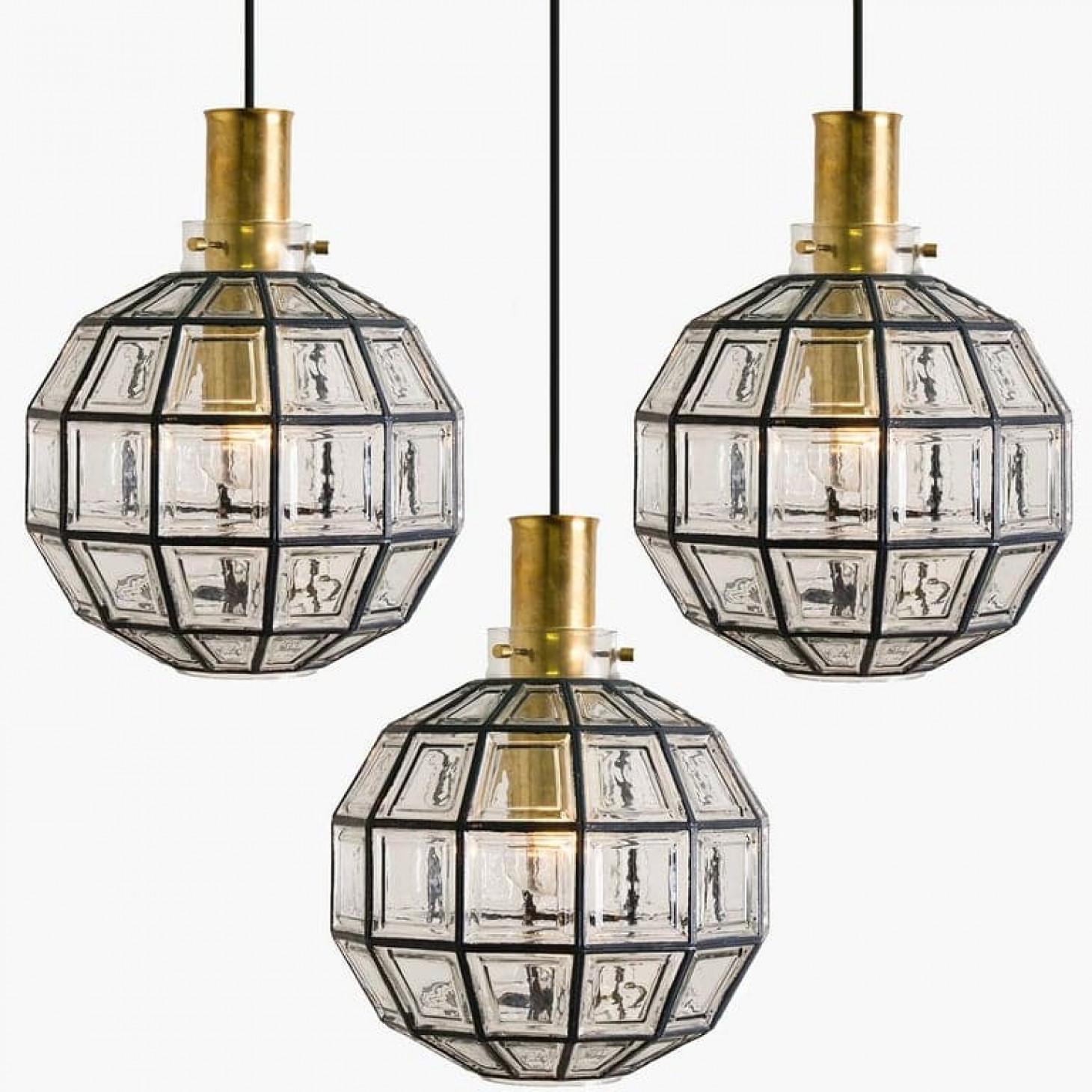 1 des 4 appliques murales en fer et verre bullé de Limburg, Allemagne, 1960 en vente 8