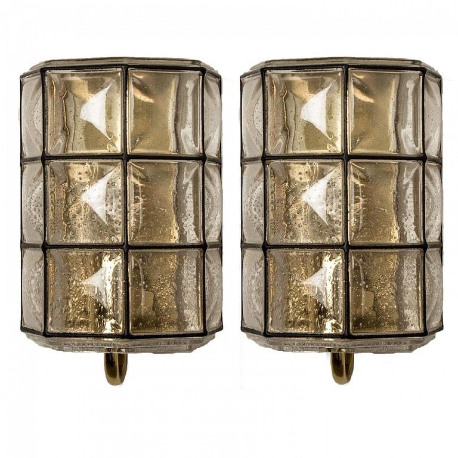 1 of the 4 of Iron and Bubble Glass Sconces Wall Lamps by Limburg Germany, 1960 For Sale 10