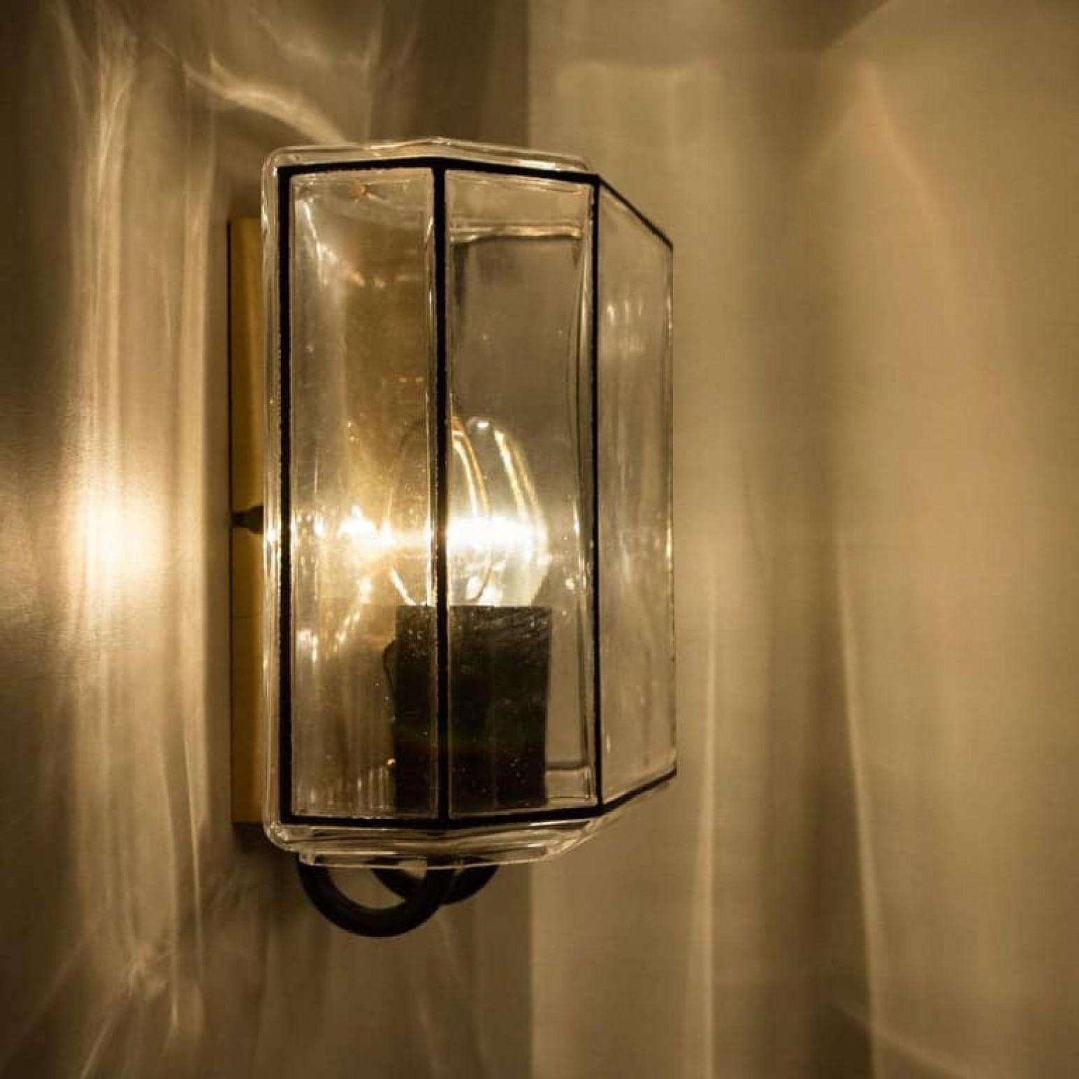Other 1 of the 4 of Iron and Bubble Glass Sconces Wall Lamps by Limburg, Germany, 1960 For Sale