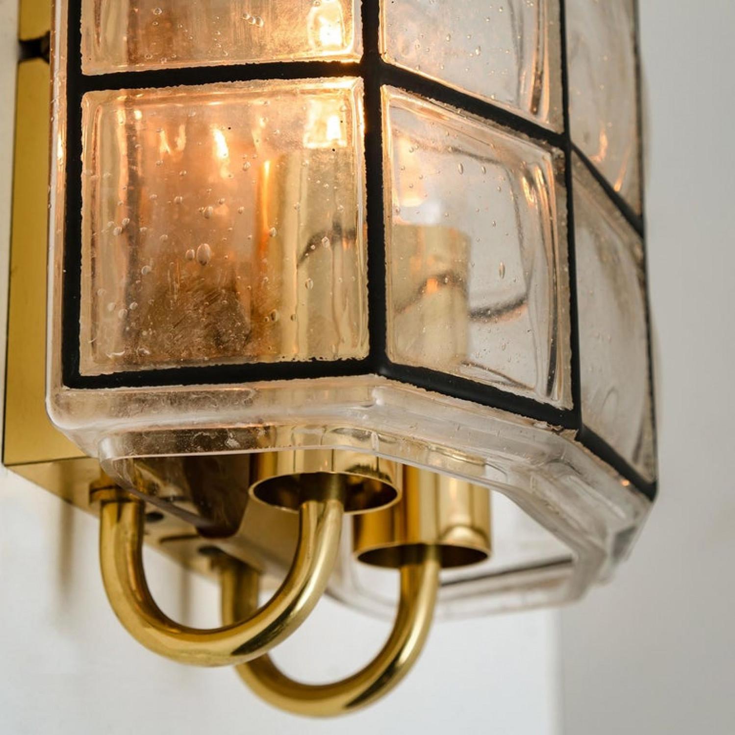 1 of the 4 of Iron and Bubble Glass Sconces Wall Lamps by Limburg Germany, 1960 In Good Condition For Sale In Rijssen, NL