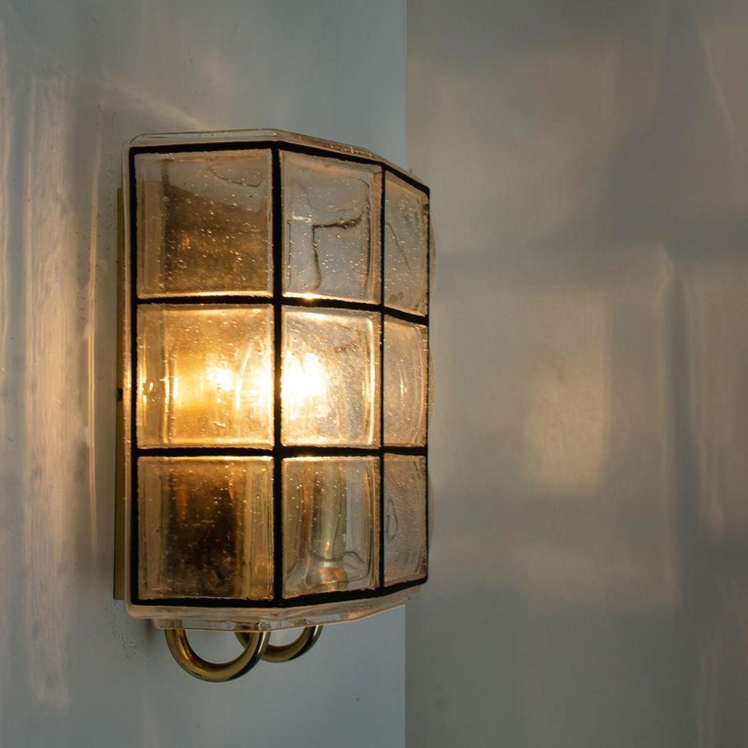 1 of the 4 of Iron and Bubble Glass Sconces Wall Lamps by Limburg Germany, 1960 For Sale 1