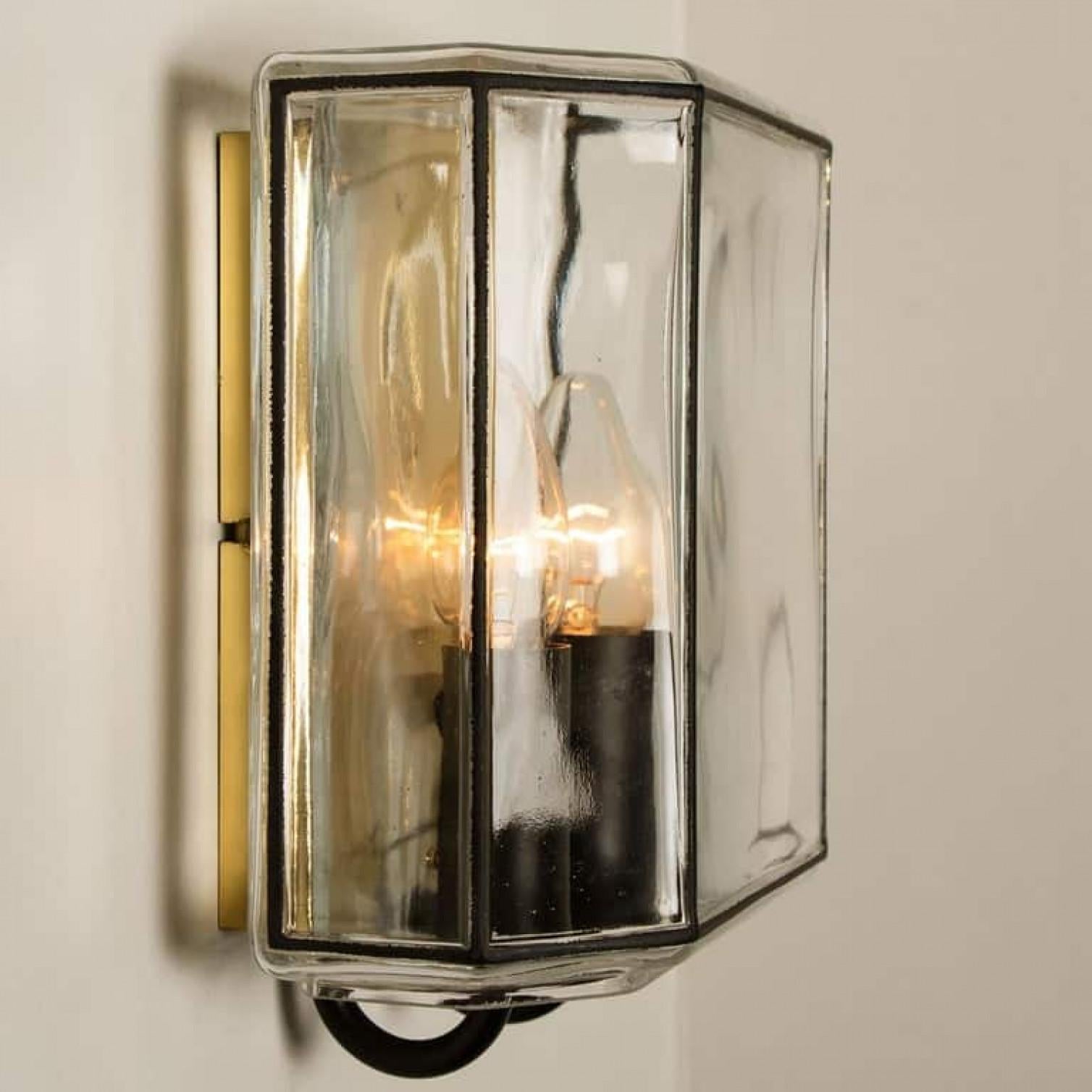 1 of the 4 of Iron and Bubble Glass Sconces Wall Lamps by Limburg, Germany, 1960 For Sale 1