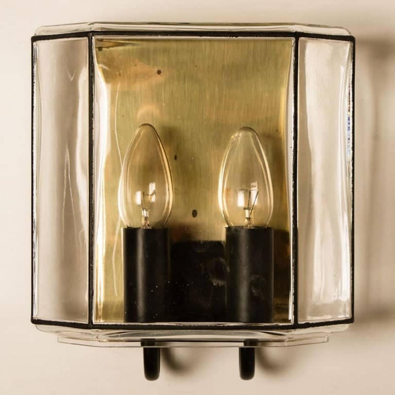 1 of the 4 of Iron and Bubble Glass Sconces Wall Lamps by Limburg, Germany, 1960 For Sale 2