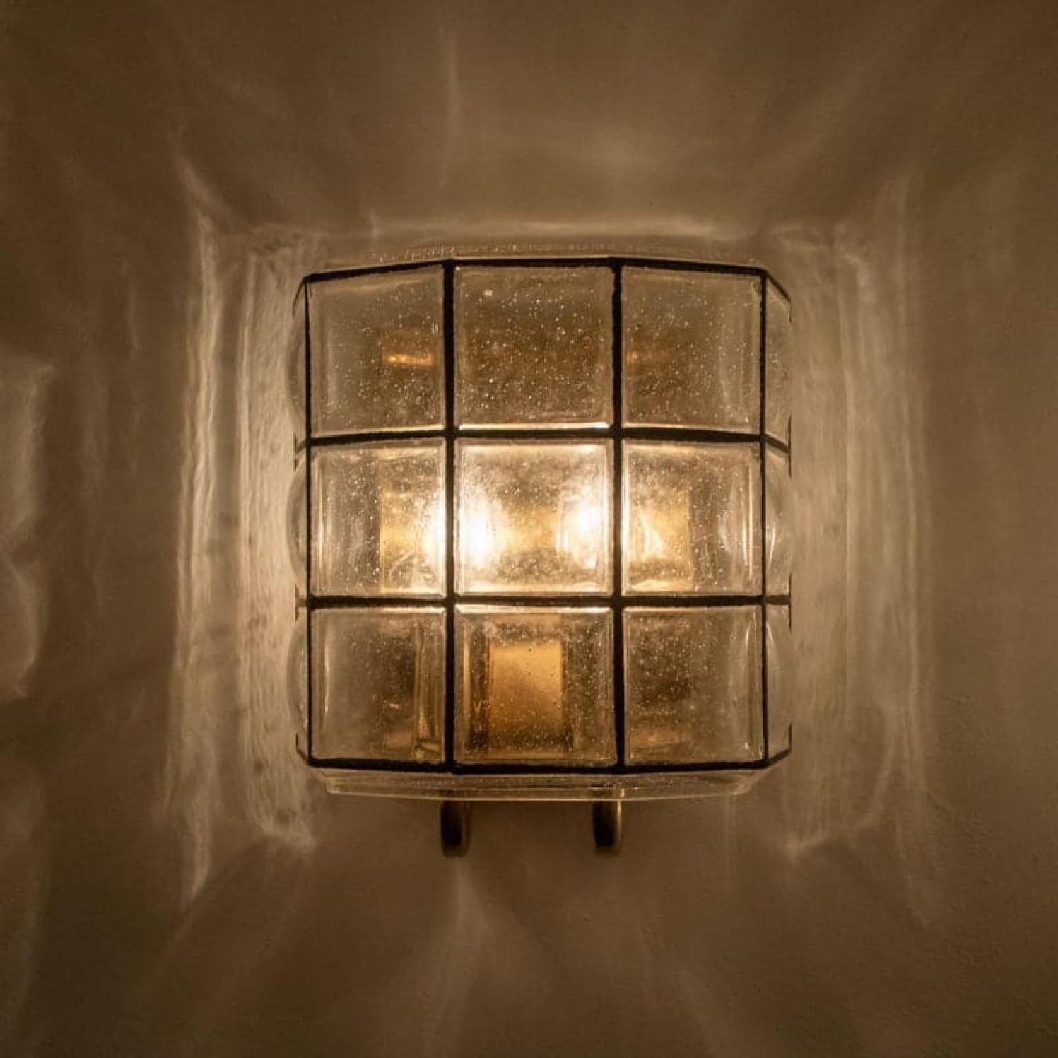 1 of the 4 of Iron and Bubble Glass Sconces Wall Lamps by Limburg Germany, 1960 For Sale 2