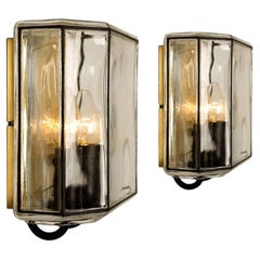 1 of the 4 of Iron and Bubble Glass Sconces Wall Lamps by Limburg, Germany, 1960