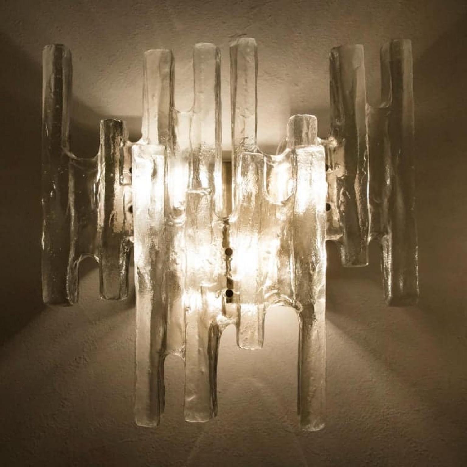 1 de los 4 de Apliques de cristal Kalmar Ice de J.T. Kalmar, Austria, década de 1970 mediados del siglo XX en venta