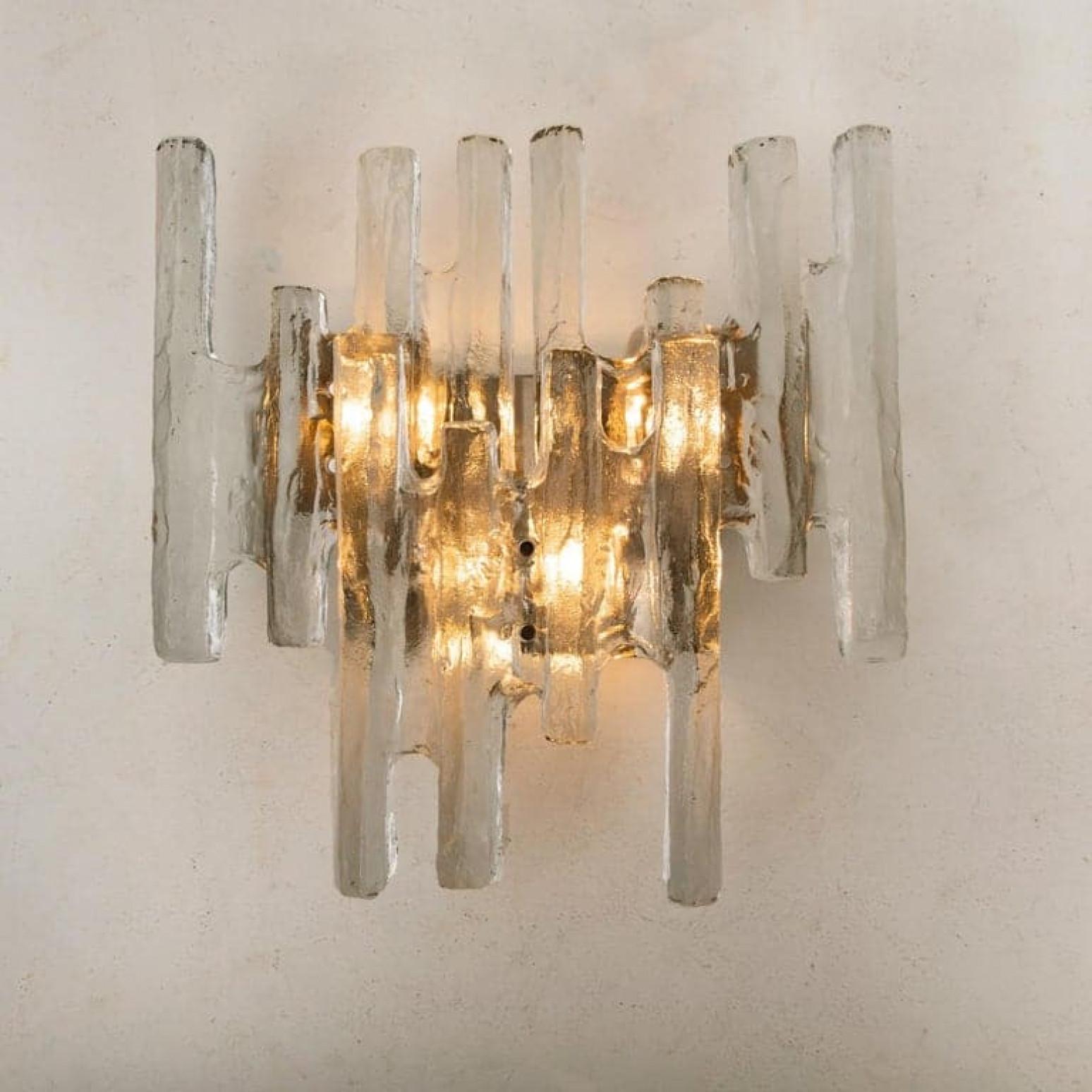 1 de los 4 de Apliques de cristal Kalmar Ice de J.T. Kalmar, Austria, década de 1970 en venta 1