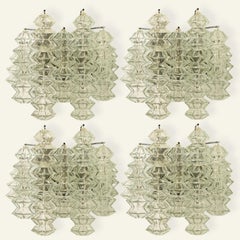 1 of the 4 Pagoda Chrome and Glass Sconces Wall Lights by Kalmar, Vienna 1969