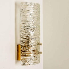 1 von 4 Paar handgefertigten Wandleuchten aus Messing und Glas von Hillebrand