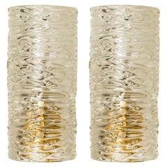 1 of the 4 Pairs Handmade Brass and Glass Wall Lights or Sconces by J.T. Kalmar