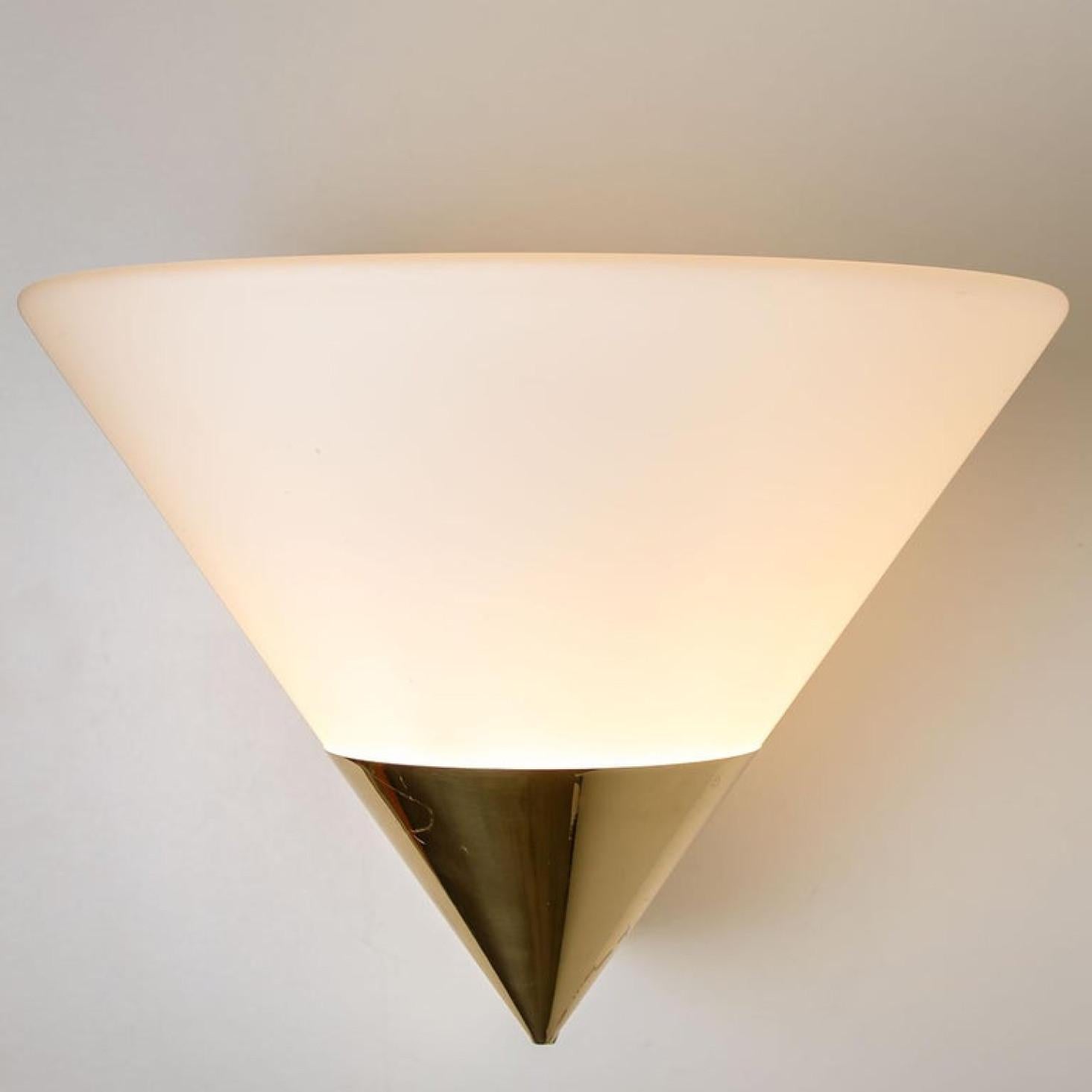 1 of the 4 Pairs Large Modern Wall Lamps by Glashütte Limburg, 1970 For Sale 6
