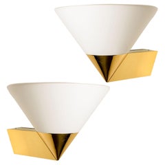 1 of the 4 Pairs Large Modern Wall Lamps by Glashütte Limburg, 1970