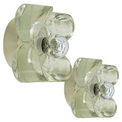 1 des 4 paires  Appliques en verre bulle Allemagne, 1970