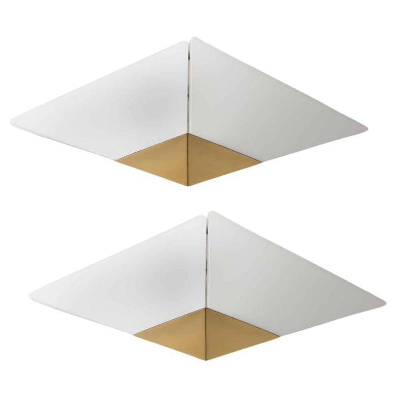 1 of the 4 Pyramid Shaped Flush Mounts by J.T.Kalmar, 1970 For Sale