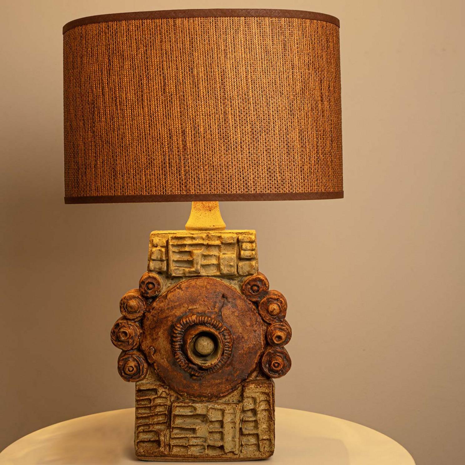 1 of the 4 Rooke Lamps, Custom Silk Lamp Shades by R. Houben For Sale 2