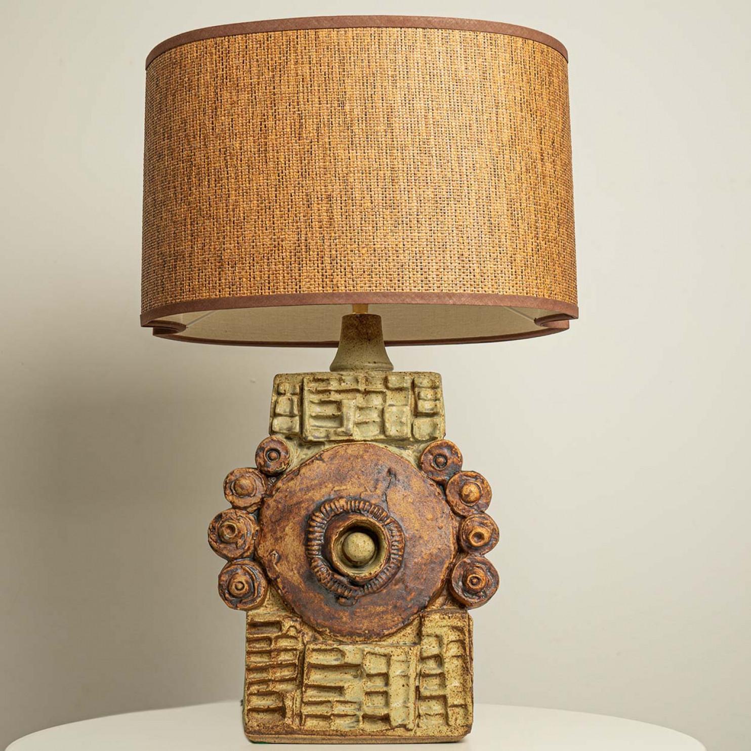 1 of the 4 Rooke Lamps, Custom Silk Lamp Shades by R. Houben In Good Condition For Sale In Rijssen, NL