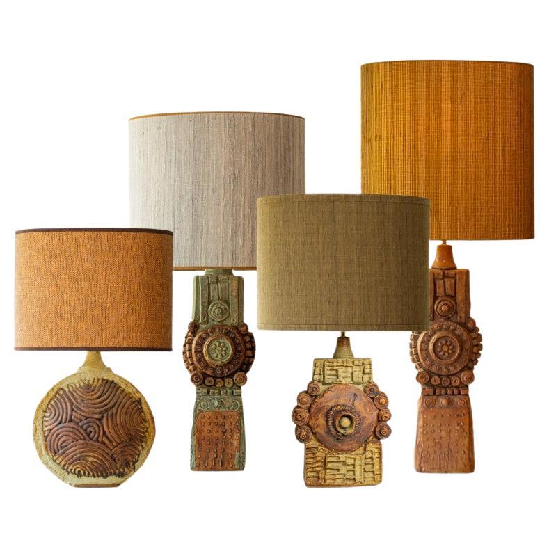 1 of the 4 Rooke Lamps, Custom Silk Lamp Shades by R. Houben