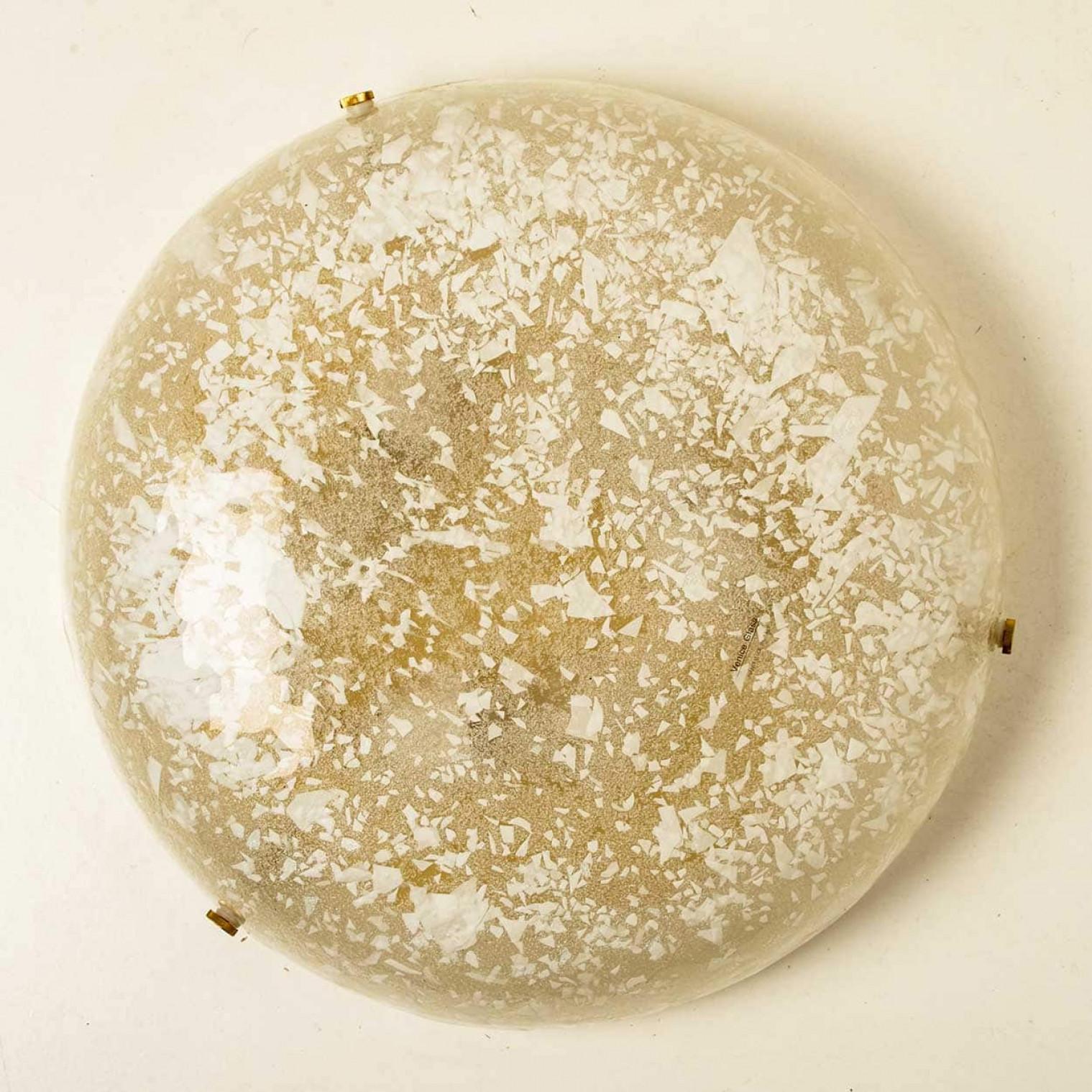 1 of the 4 Round Snowflake Glass Flush Mounts, Germany, 1970 For Sale 3