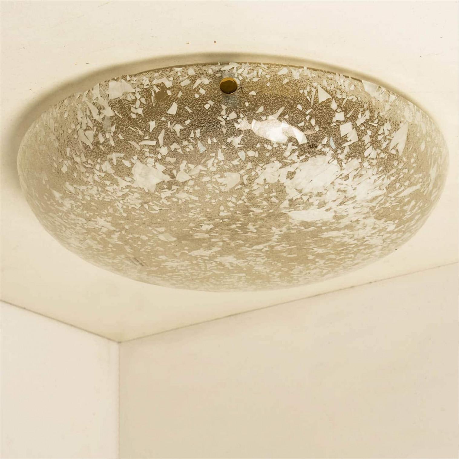 1 of the 4 Round Snowflake Glass Flush Mounts, Germany, 1970 For Sale 4