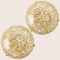 1 des 4 affleurants ronds en verre flocon de neige, Allemagne, 1970