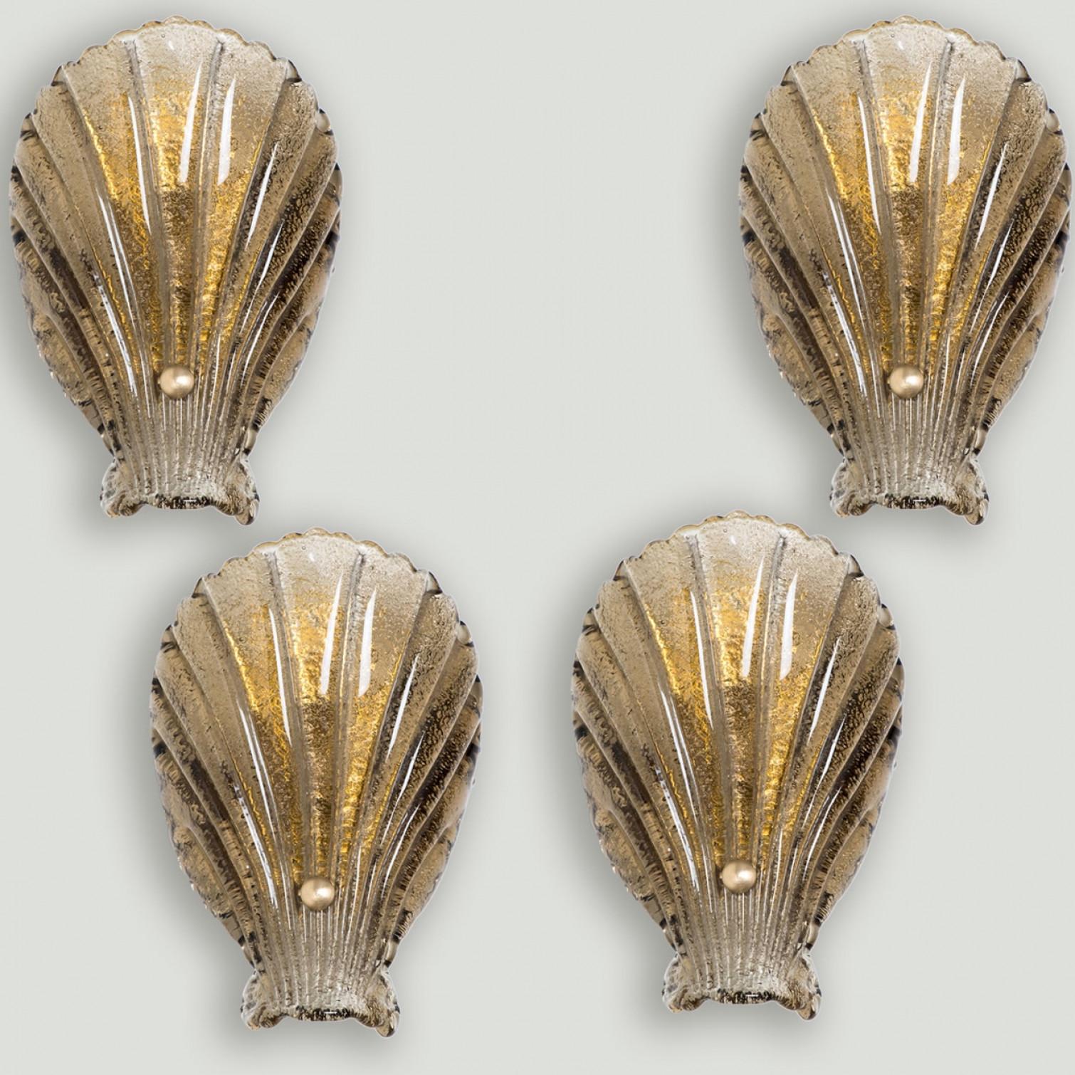 1 der 4 Shell Wall Lights Murano Glas, Italien, 1969 im Angebot 2