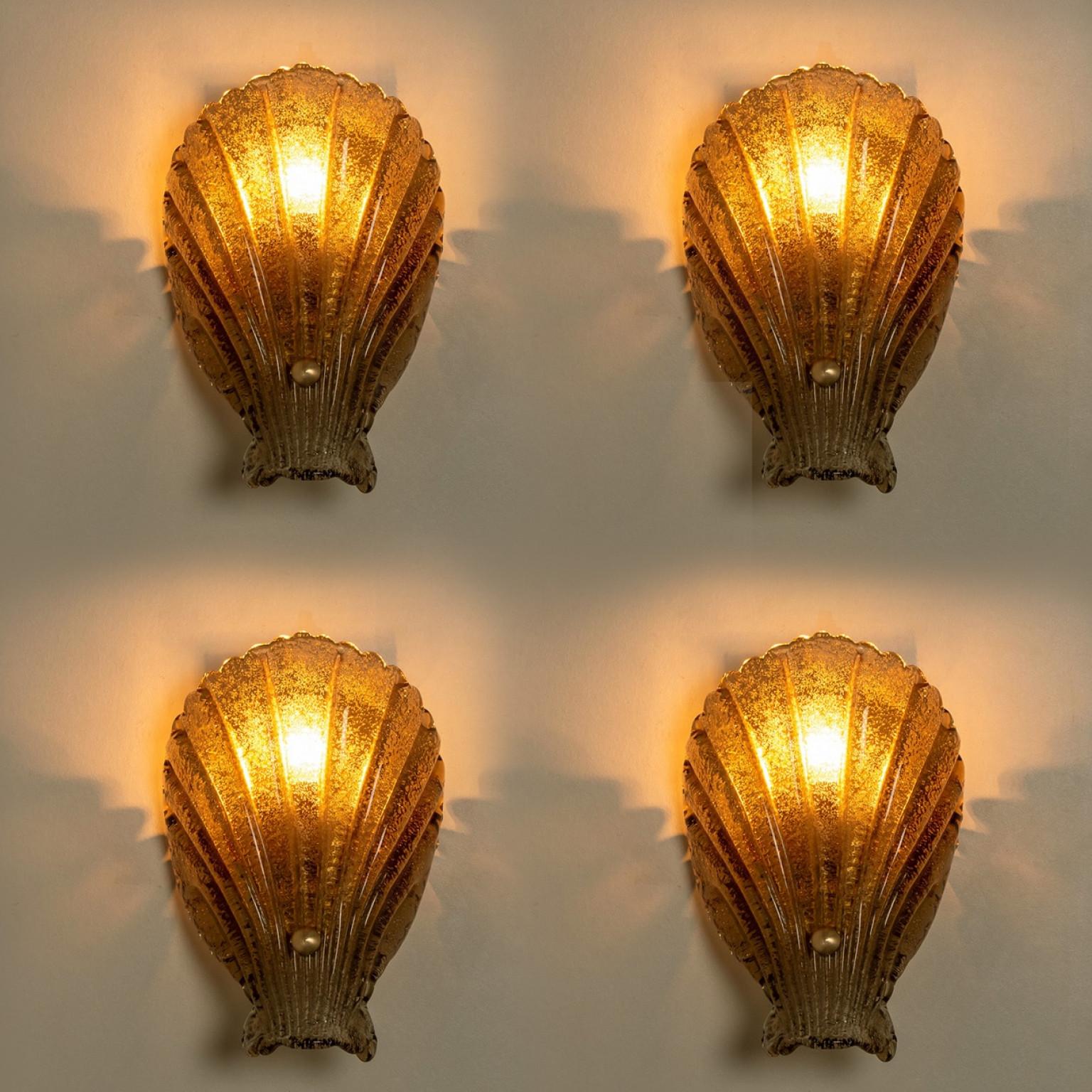1 der 4 Shell Wall Lights Murano Glas, Italien, 1969 im Angebot 5