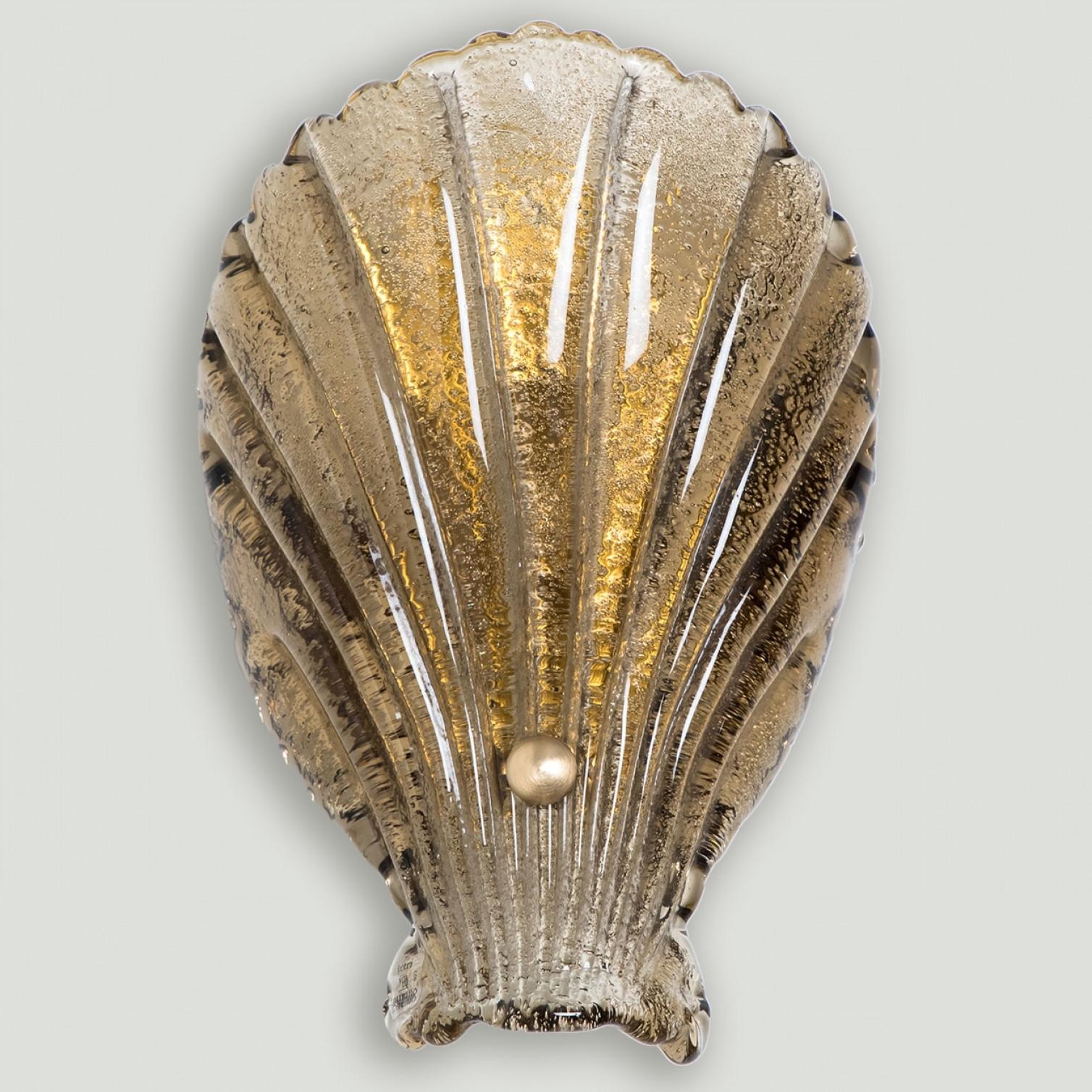 1 de los 4 apliques de concha de cristal de Murano, Italia, 1969 en venta 6