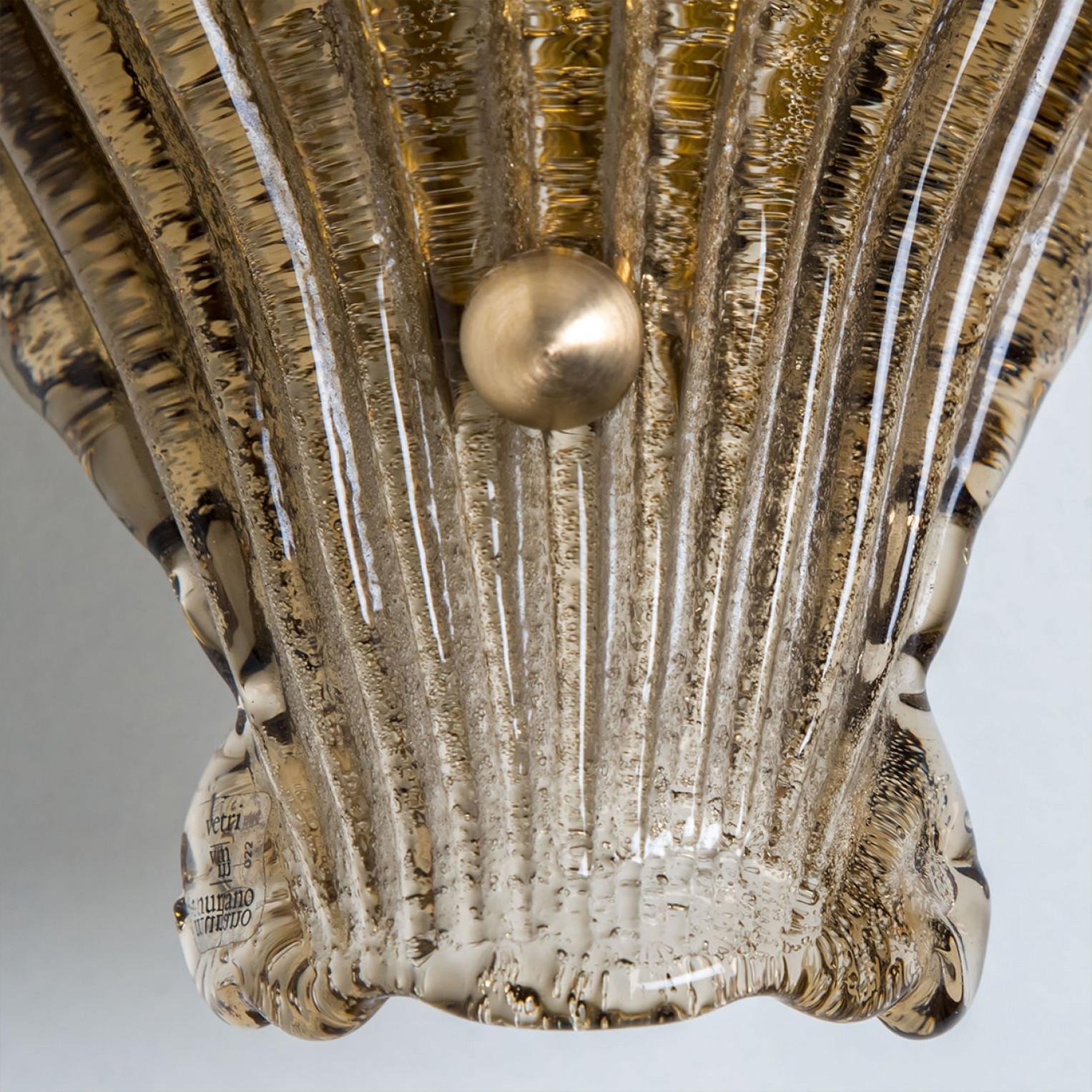 Mid-Century Modern 1 des 4 Lights Shell Verre de Murano, Italie, 1969 en vente