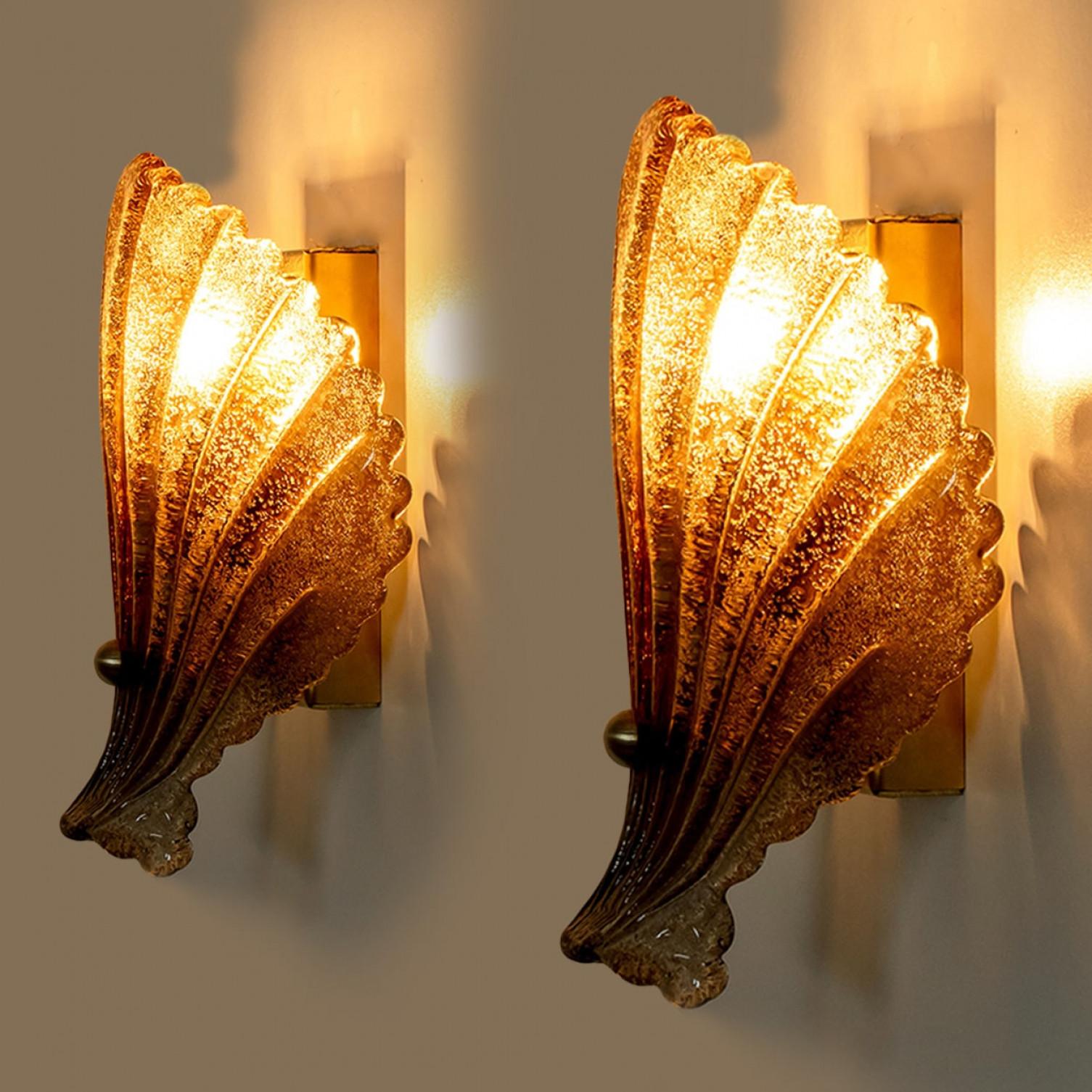 Other 1 of the 4 Shell Wall Lights Murano Glass, Italy, 1969 For Sale