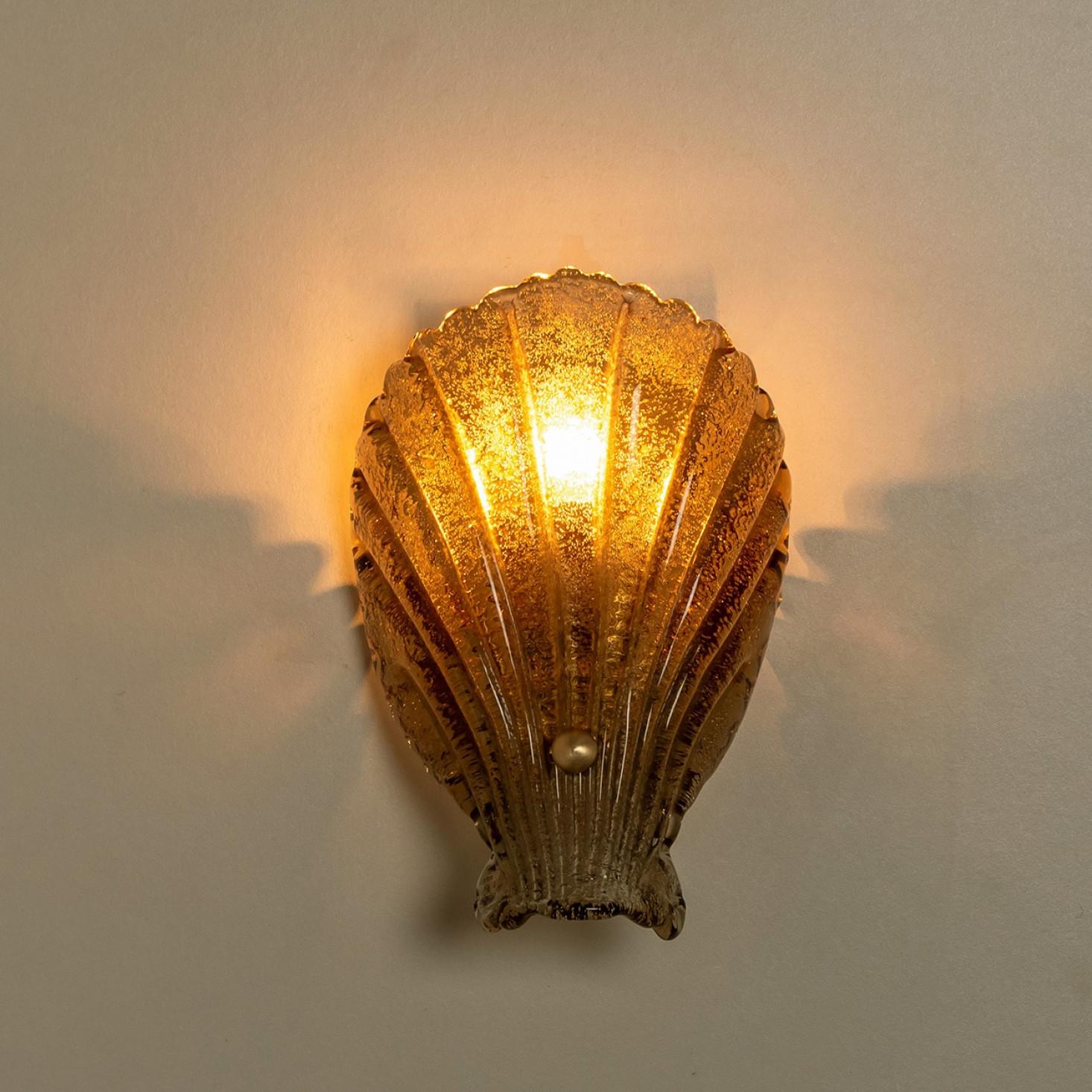 1 der 4 Shell Wall Lights Murano Glas, Italien, 1969 im Angebot 1