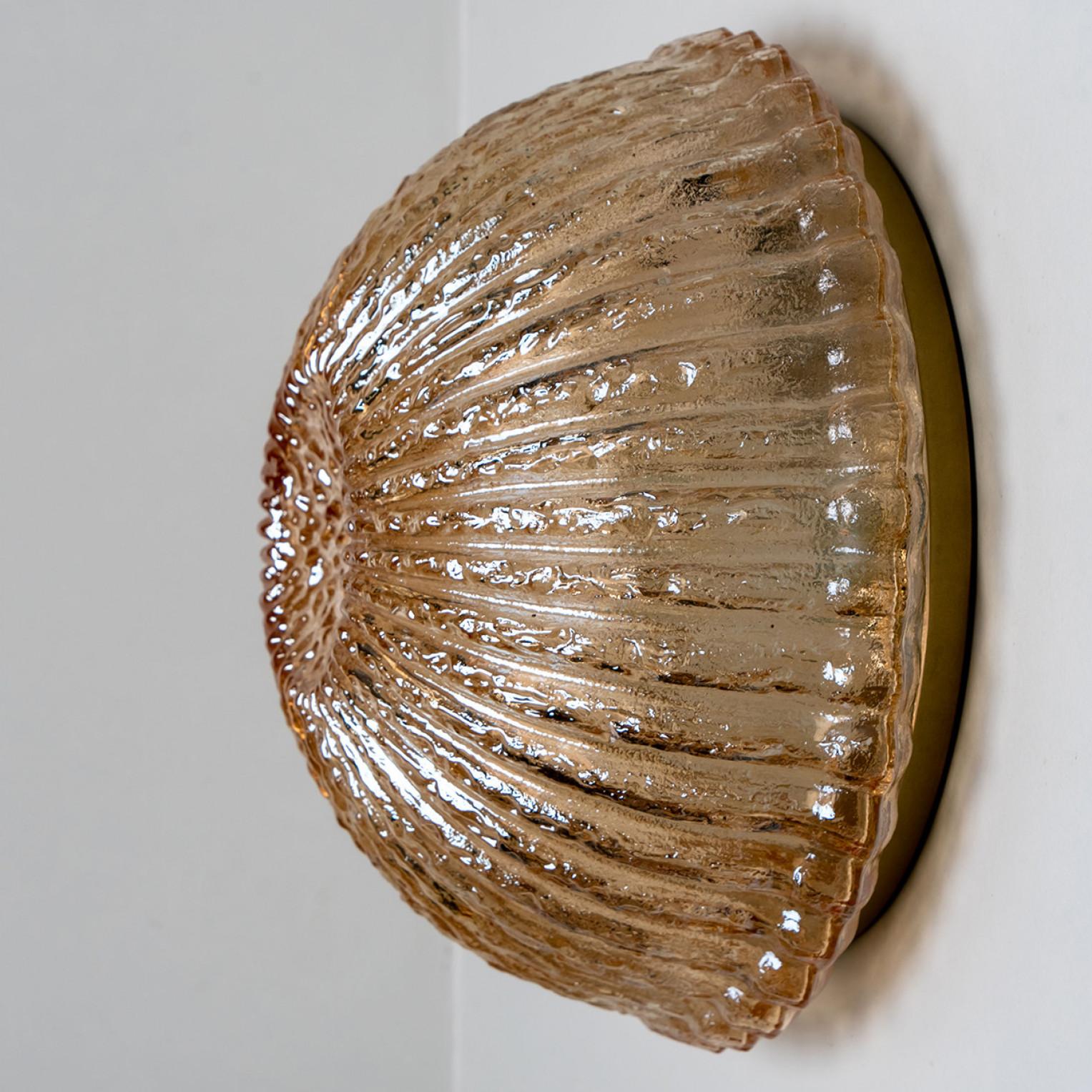 Allemand 1 des 4 plafonniers ou encastrés en verre fumé de Peill Putzler, 1970 en vente