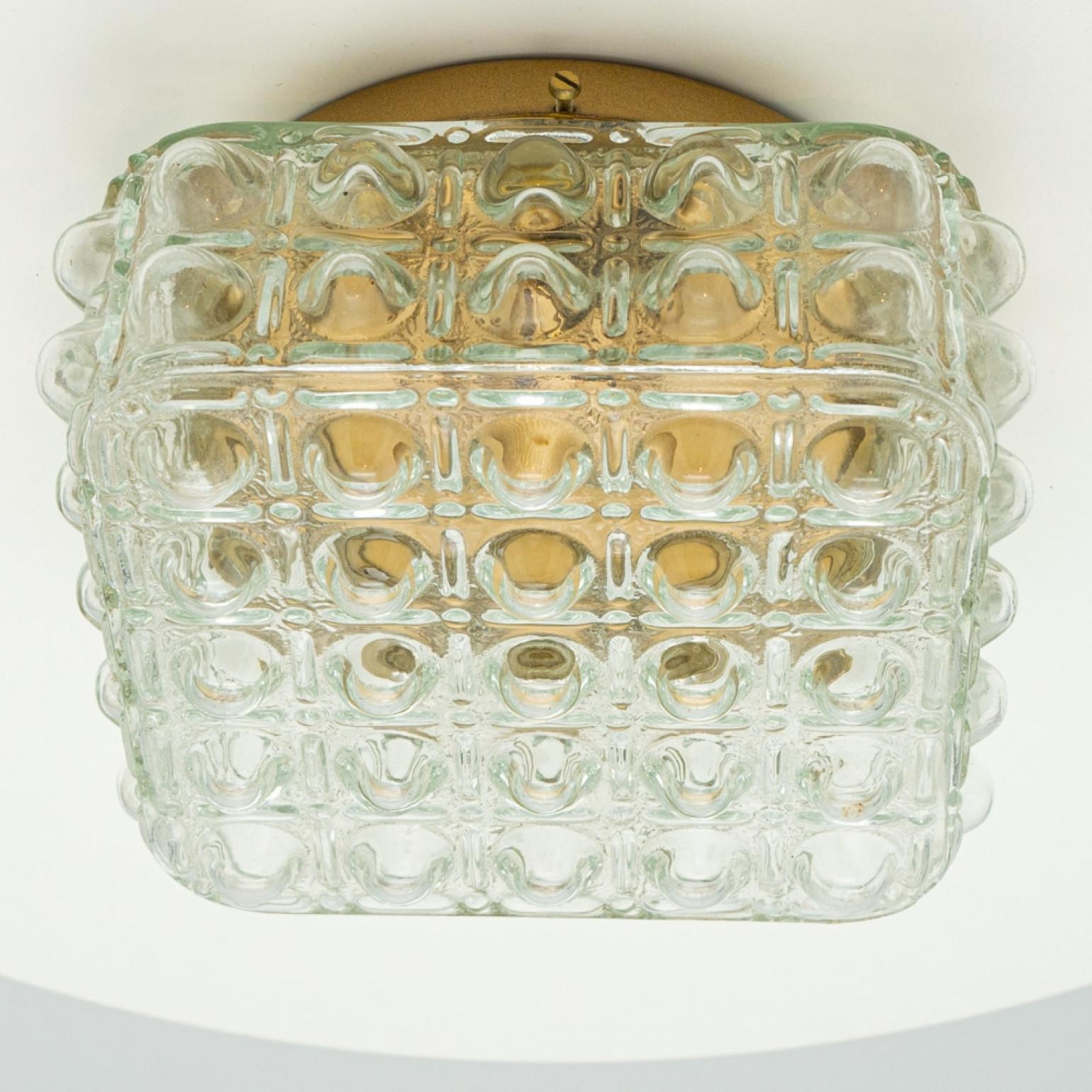 1 der 4 quadratischen Bubble Glass Flush Mount Wandleuchten von Helena Tynell, 1960 im Angebot 6