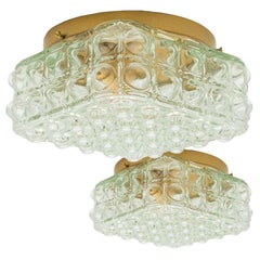 1 of the 4 Square Bubble Glass Flush Mount Wall lights By Helena Tynell, 1960